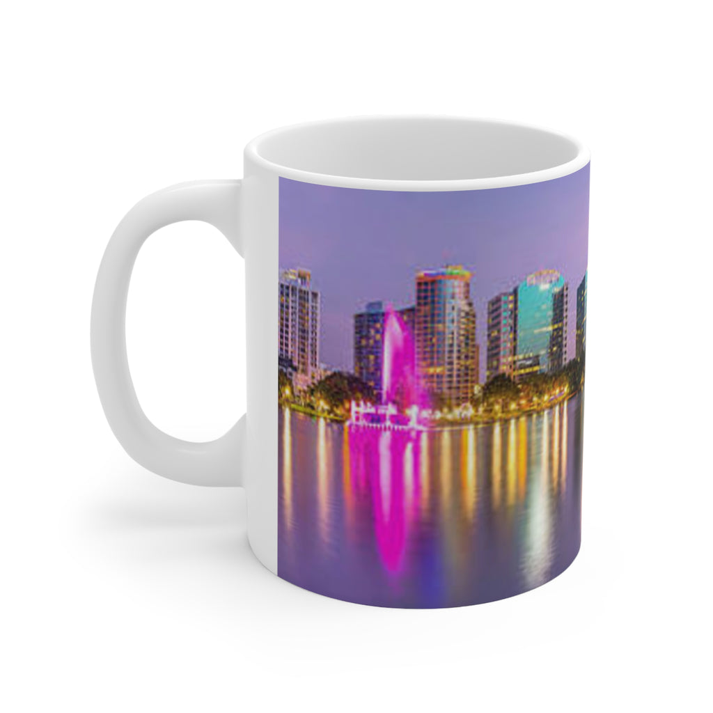 Orlando Night Skyline Ceramic Coffee Mug — Cityscape 11oz & 15oz