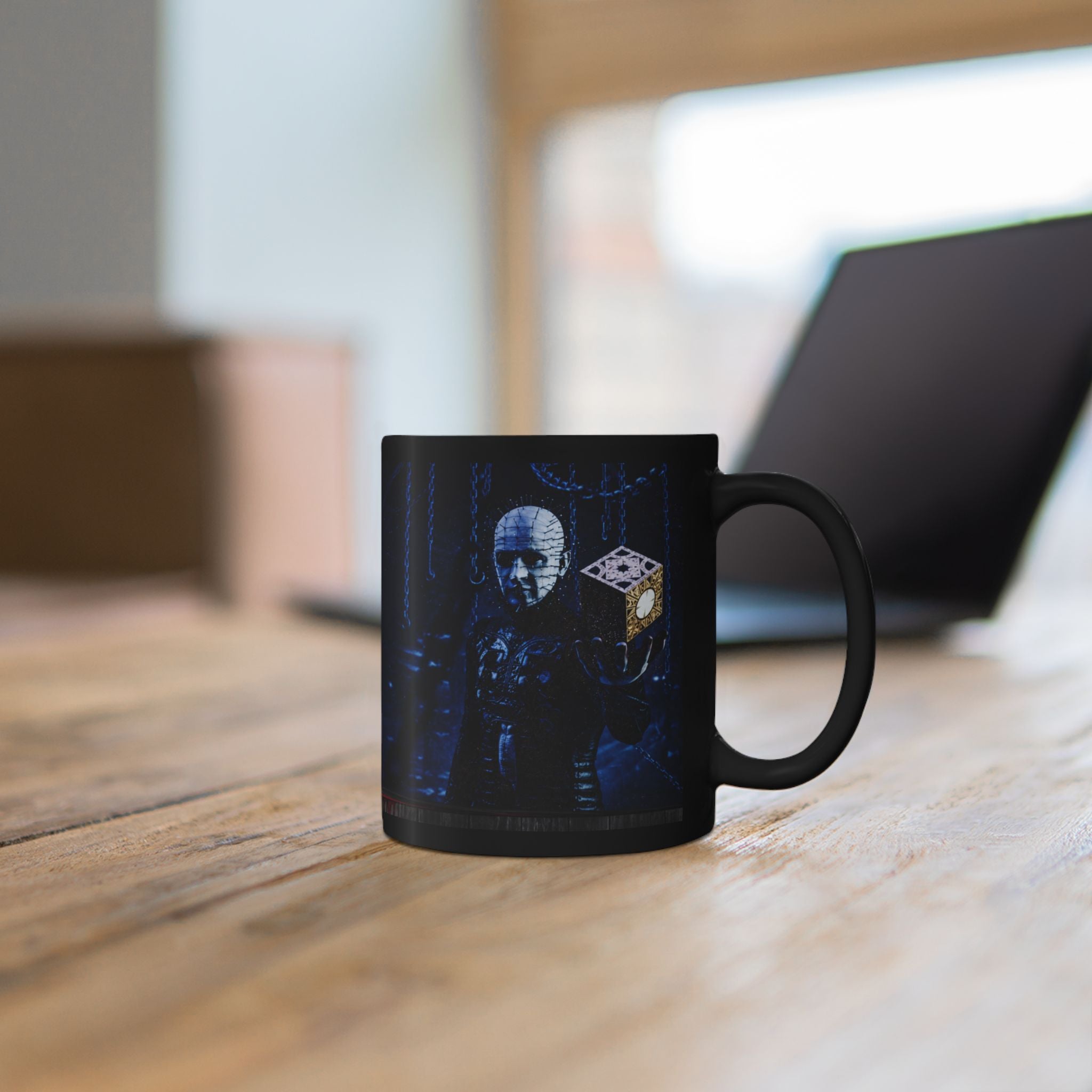 Hellraiser Pinhead & Lament Configuration Black Coffee Mug – Horror Movie Fan Gift (11oz/15oz)