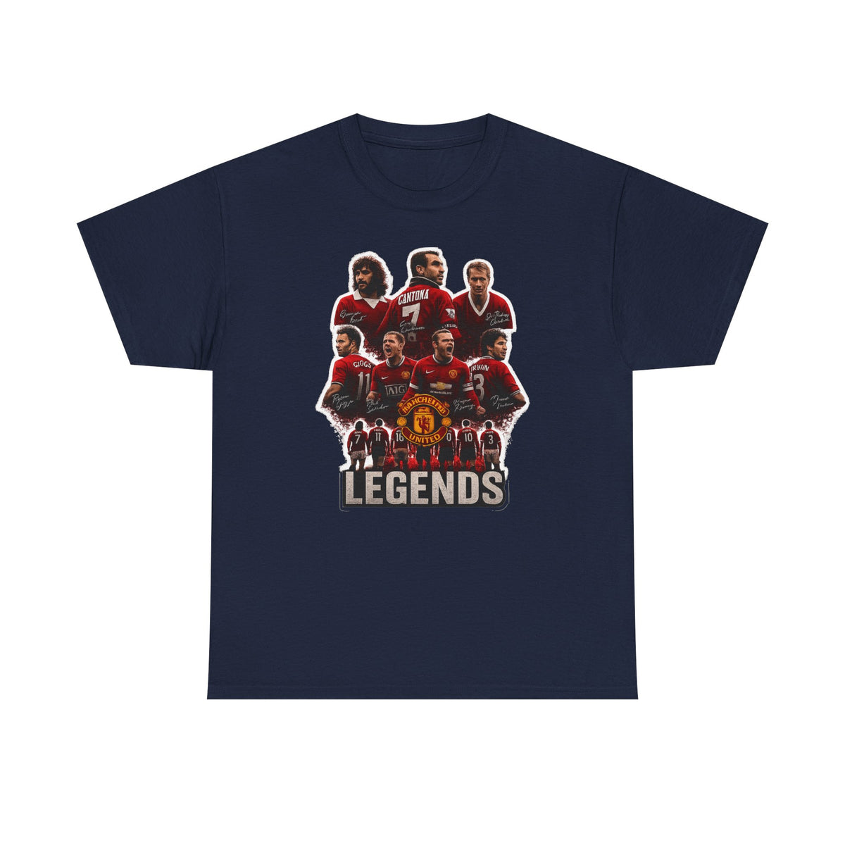 Manchester United Legends Football Team Tee — Retro Manchester United Players Graphic Shirt