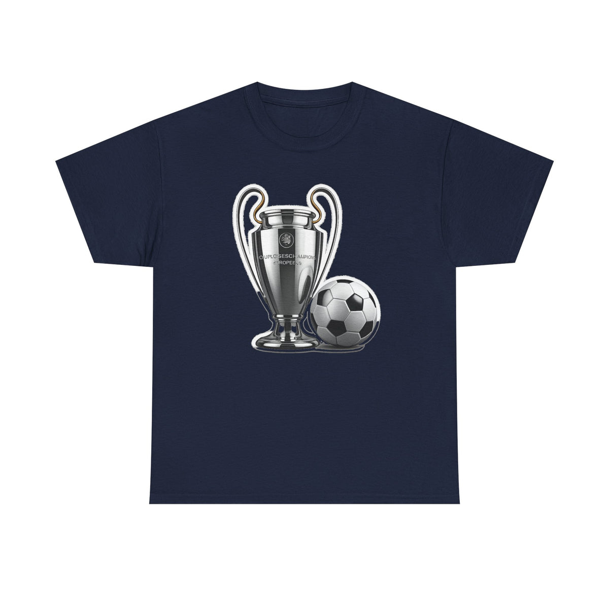 European Cup / Champions League Trophy & Ball Graphic Cotton T-Shirt