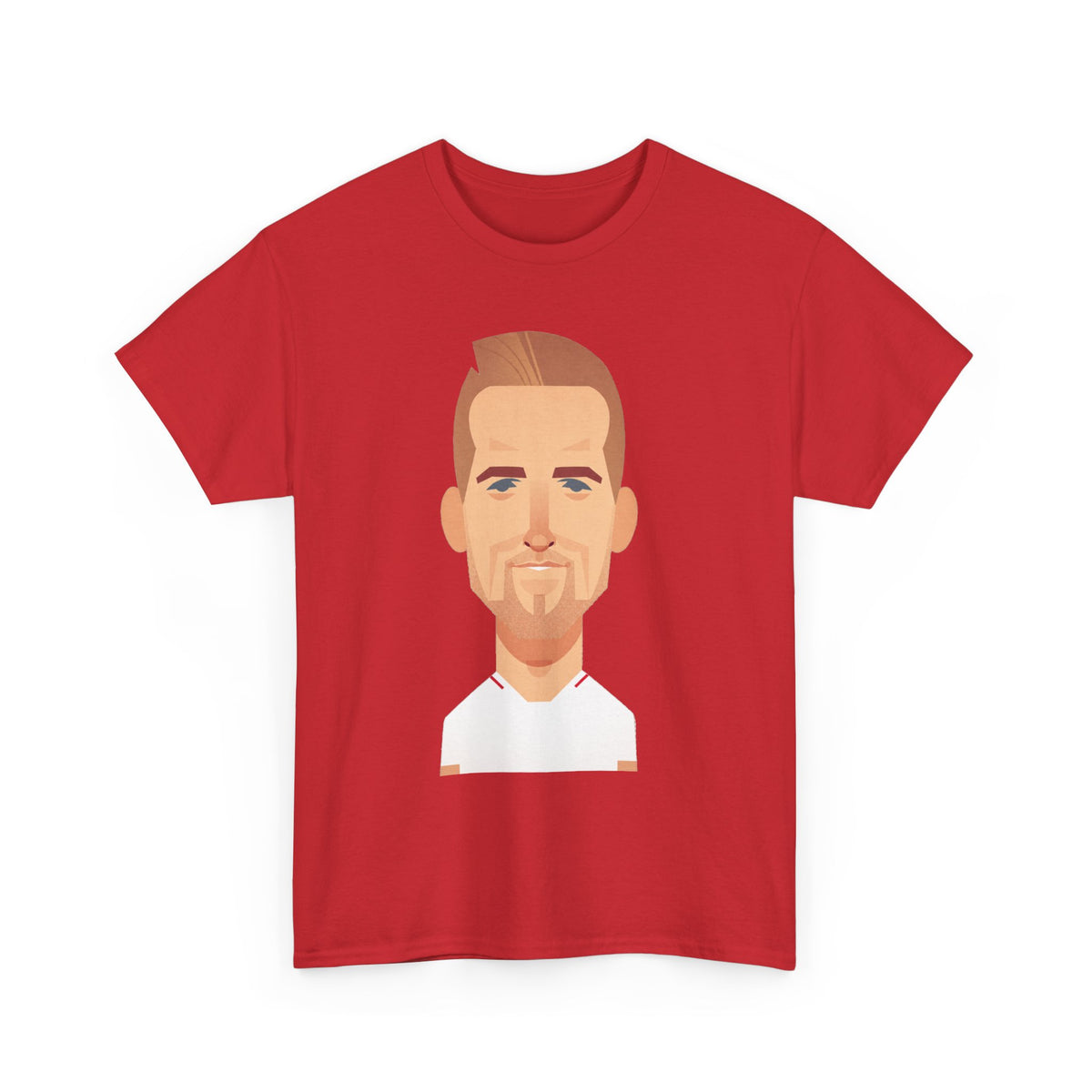 Harry Kane England Caricature Portrait Tee — Minimal Male Face Graphic Cotton T-Shirt
