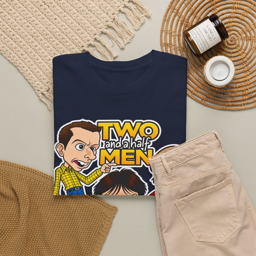 Two and a Half Men Inspired Cartoon Tee — Retro TV Comedy Graphic T-Shirt