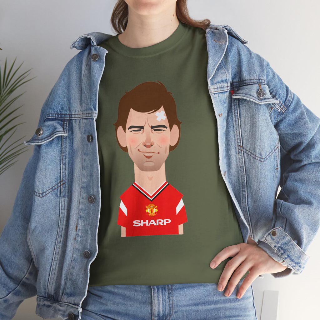 Bryan Robson Manchester United Legend Portrait Cotton T-Shirt