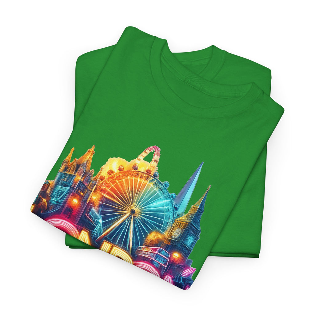 London Skyline Tee — Colorful Neon London Landmark T-Shirt