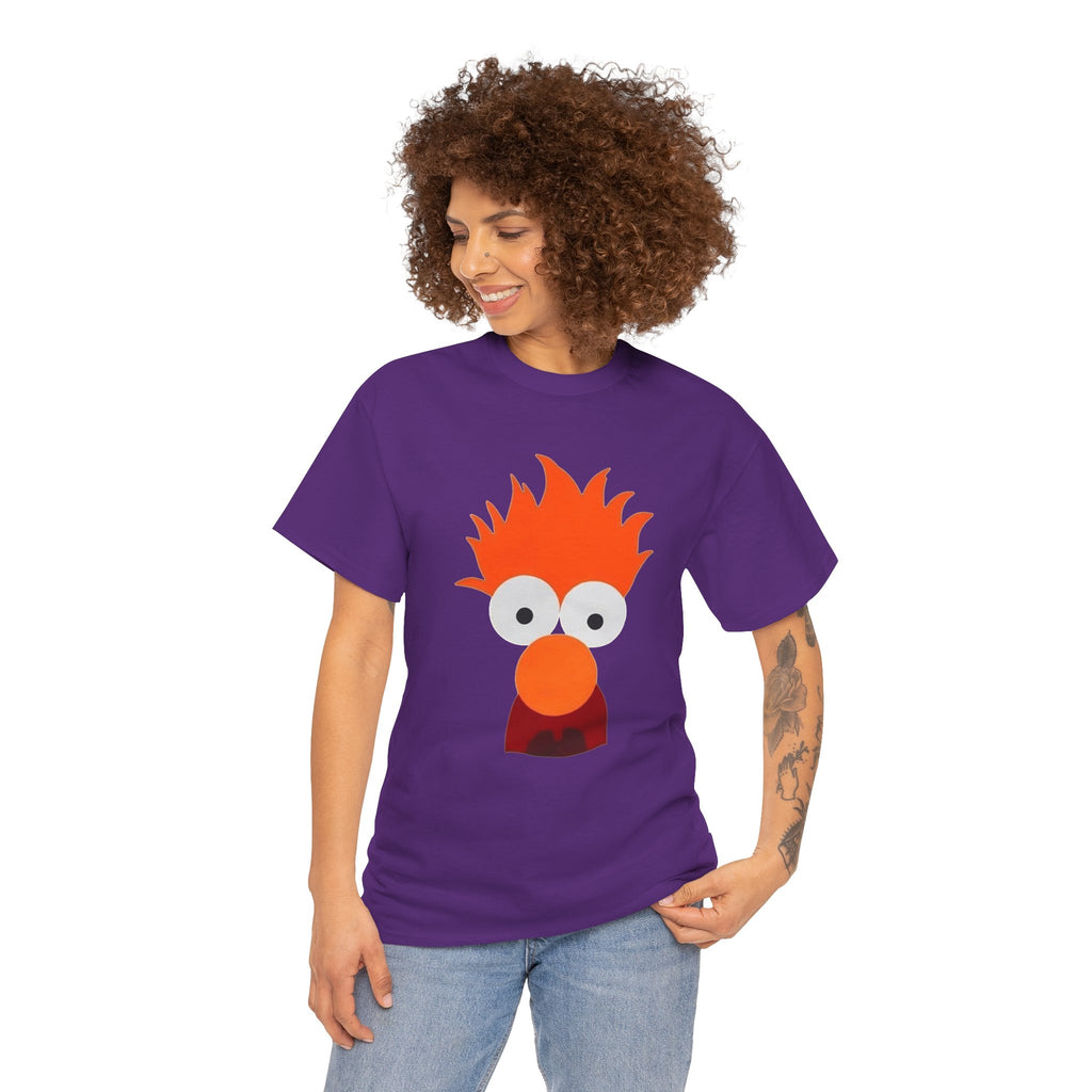 Beaker-Inspired Graphic Tee — Cute Orange Muppet Face T-Shirt