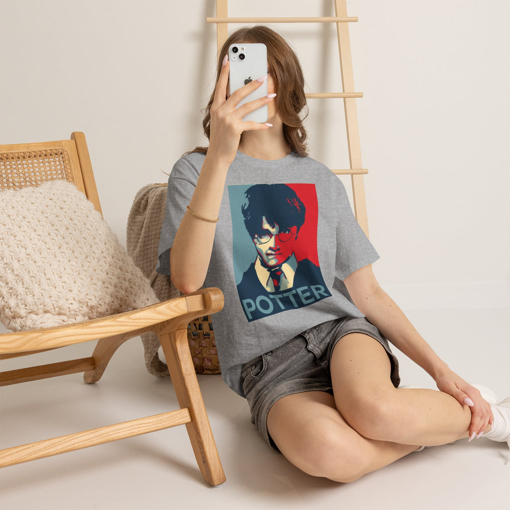Harry Potter Inspired Vintage Wizard Portrait Cotton T‑Shirt — 'Potter' Graphic Tee