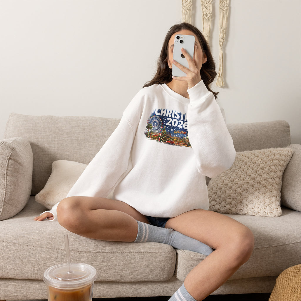 Christmas 2026 Holiday Sweatshirt – Festive Winter Cityscape Crewneck
