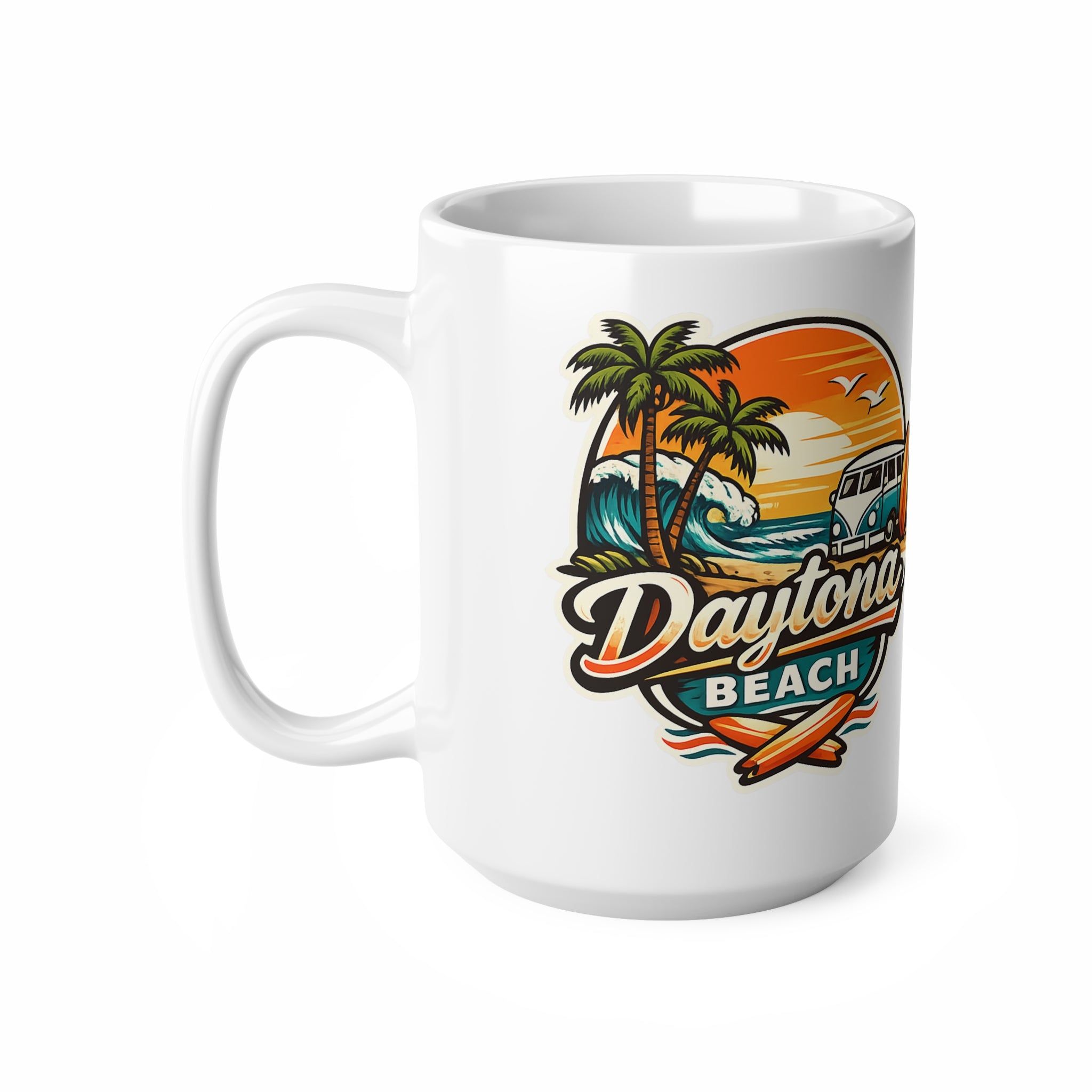 Daytona Beach Ceramic Coffee Cups, 11oz, 15oz