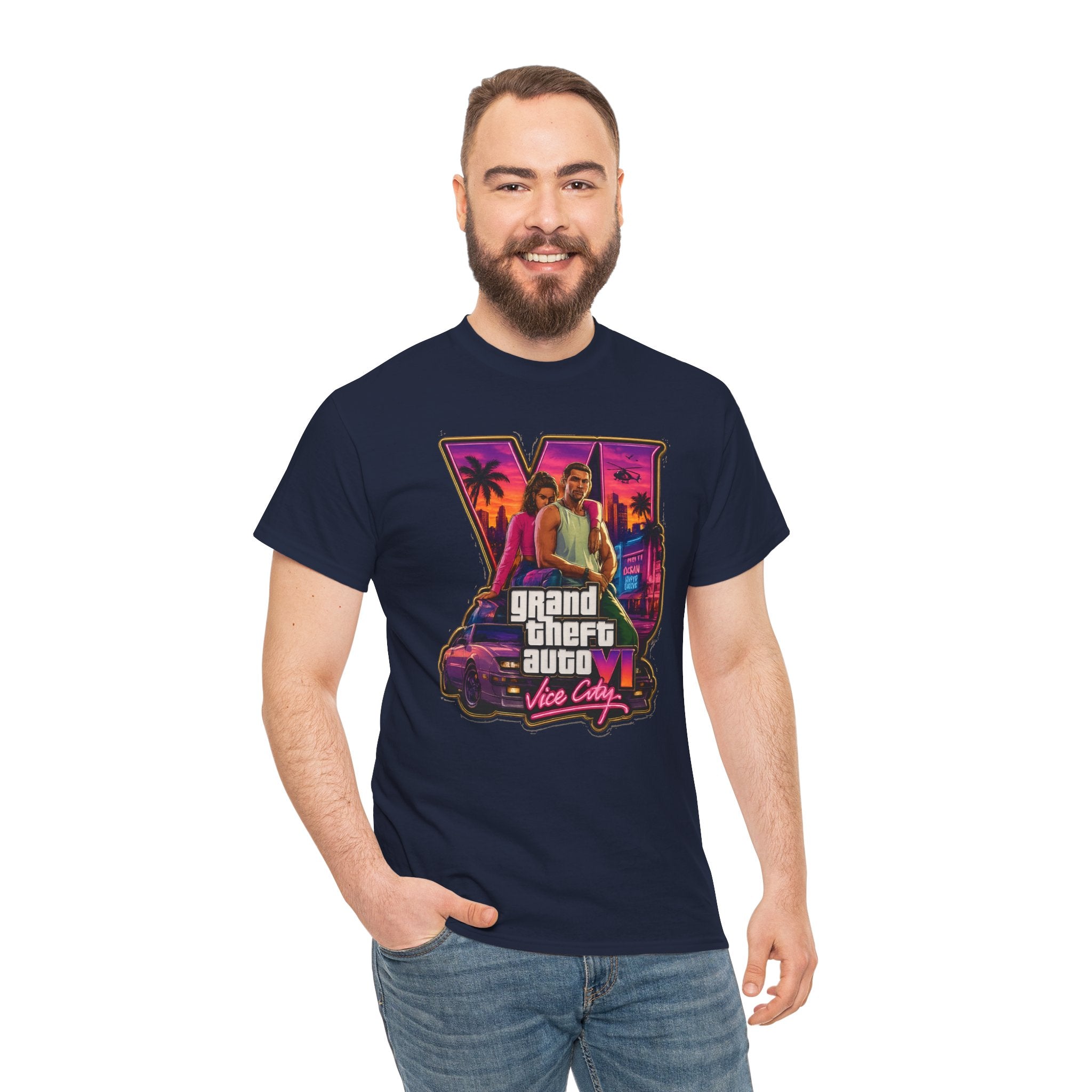 Grand Theft Auto Vice City Retro Logo Tee / Cotton T-Shirt