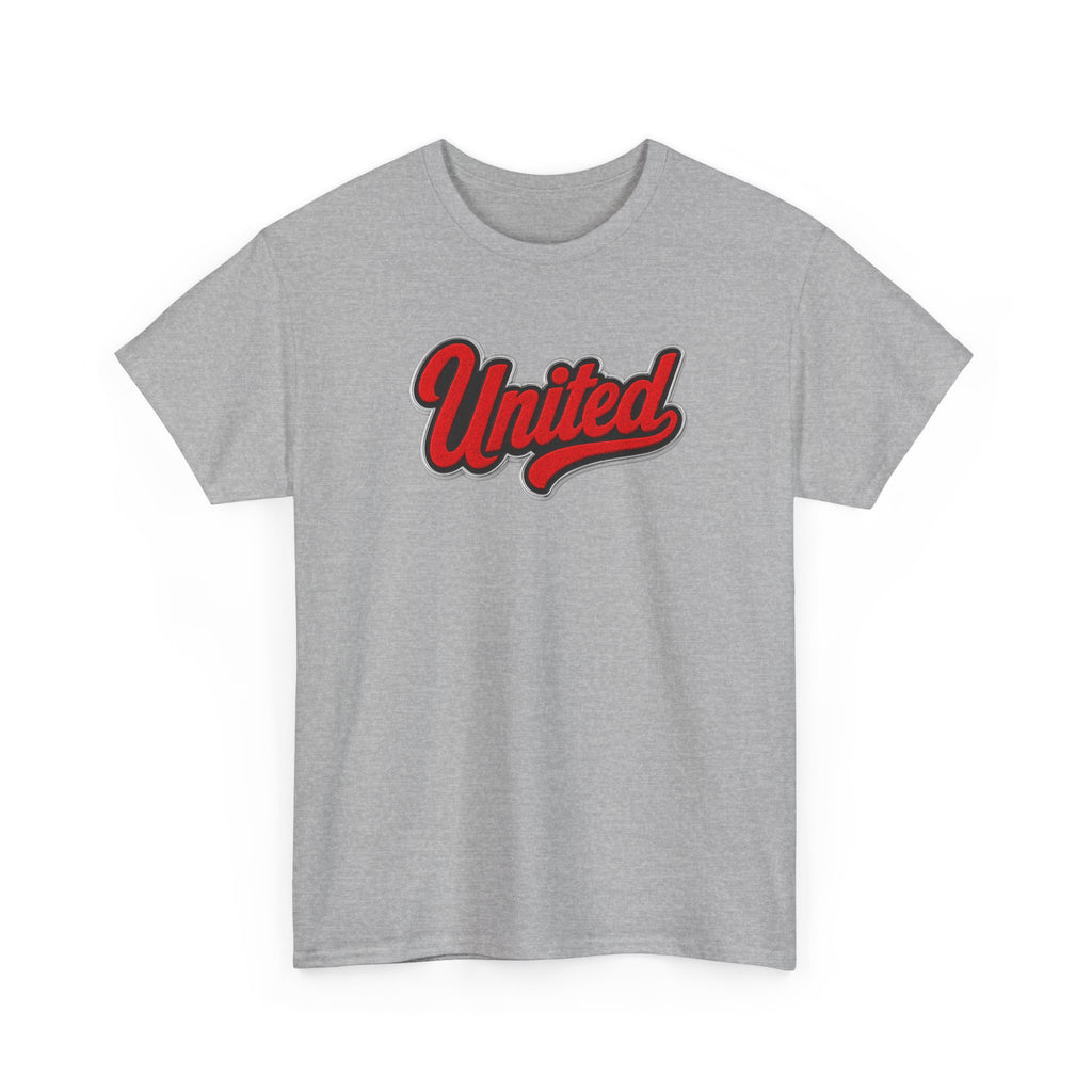 United Retro Script Tee — Vintage Red Logo T‑Shirt