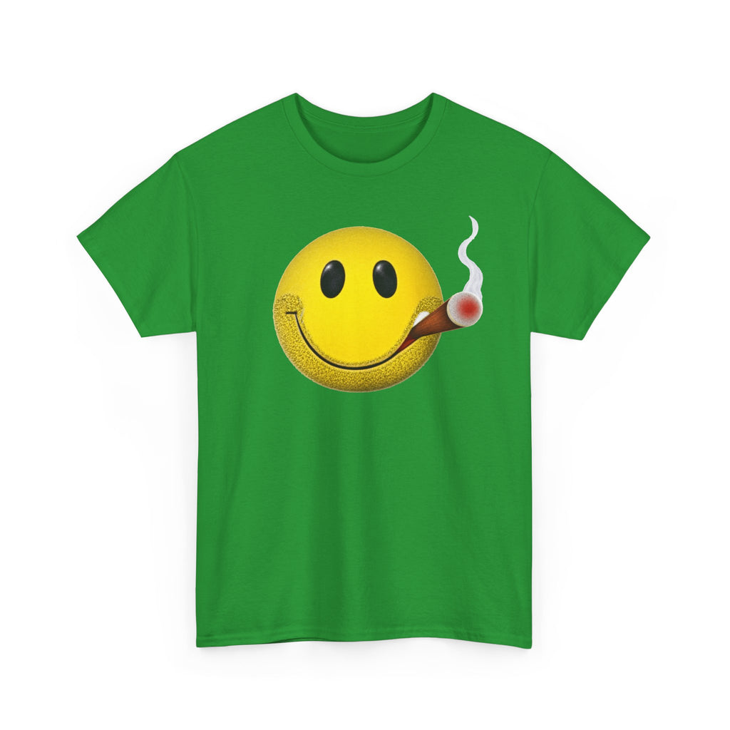 Smoking Happy Face Cigar Unisex Heavy Cotton Tee