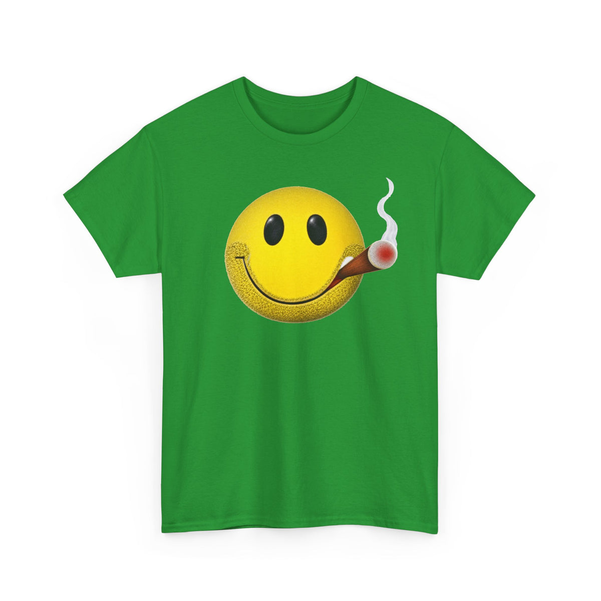 Smoking Happy Face Cigar Unisex Heavy Cotton Tee