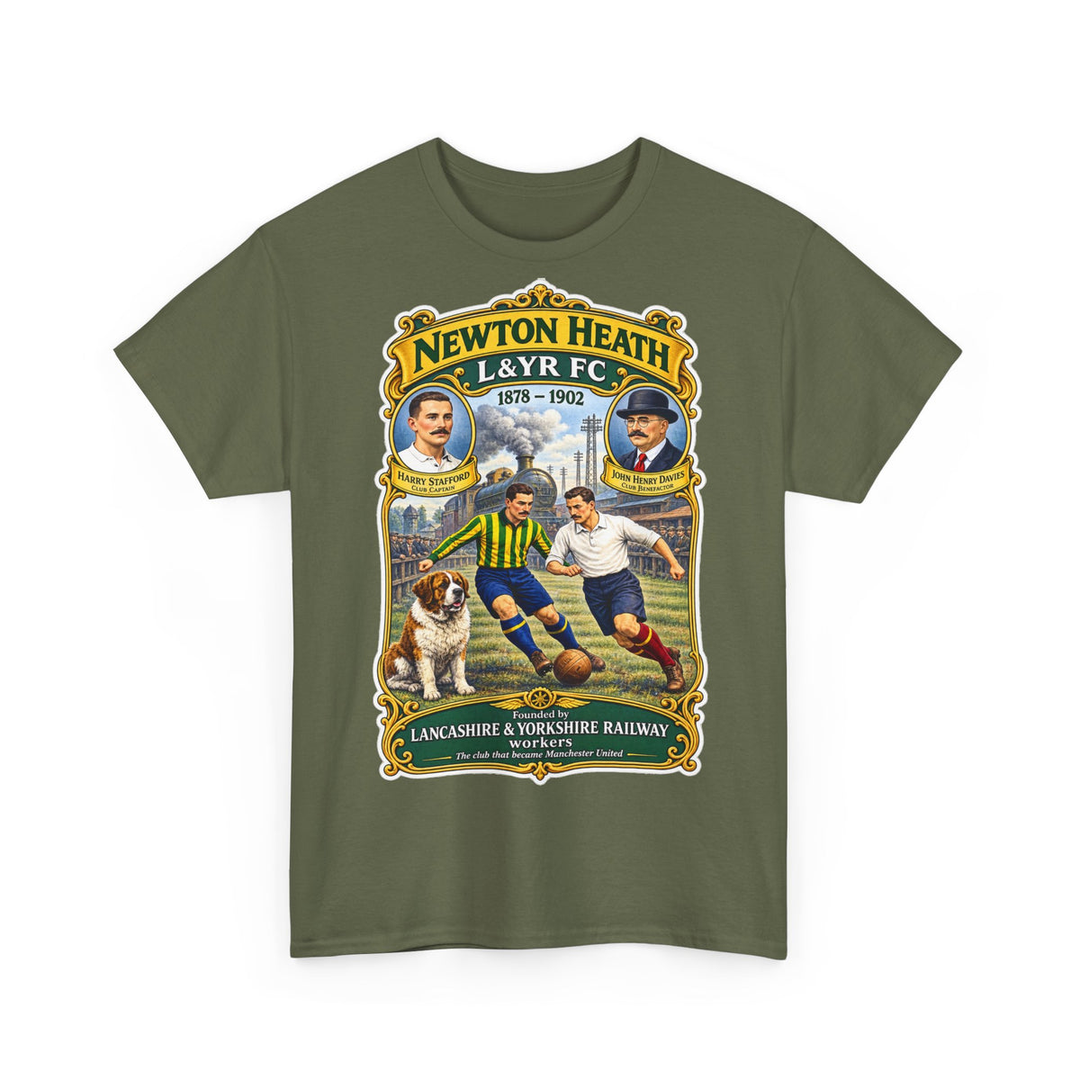Newton Heath L&YR FC Vintage Football Tee — Lancashire & Yorkshire Railway Soccer Shirt