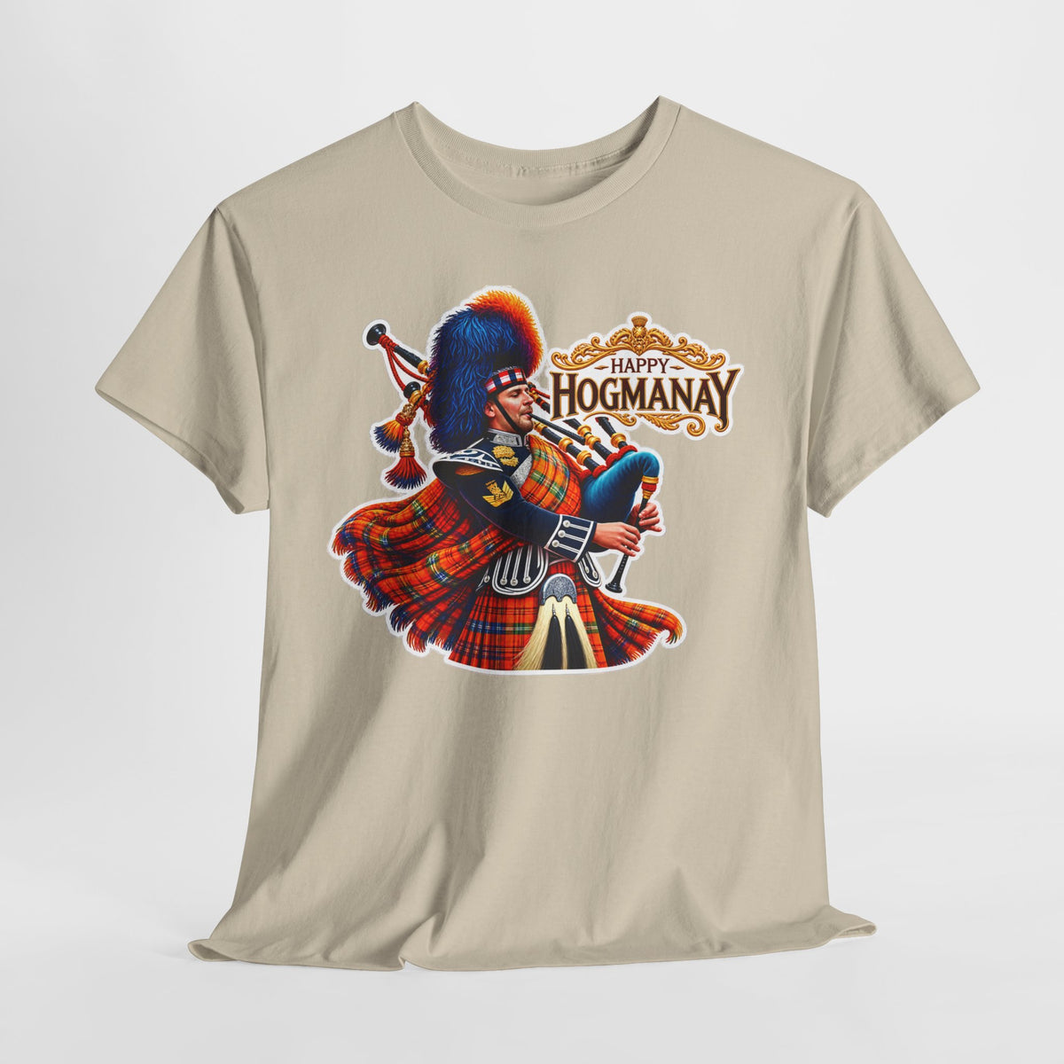 Hogmanay Bagpiper T‑Shirt — Happy Hogmanay Scottish New Year Tee