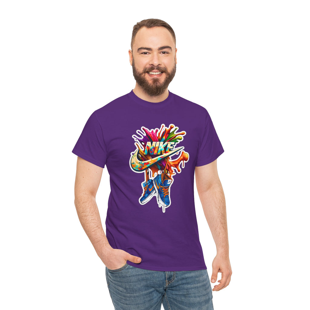 Nike Inspired Splash Graphic Tee — Colorful Sneaker Streetwear T-Shirt