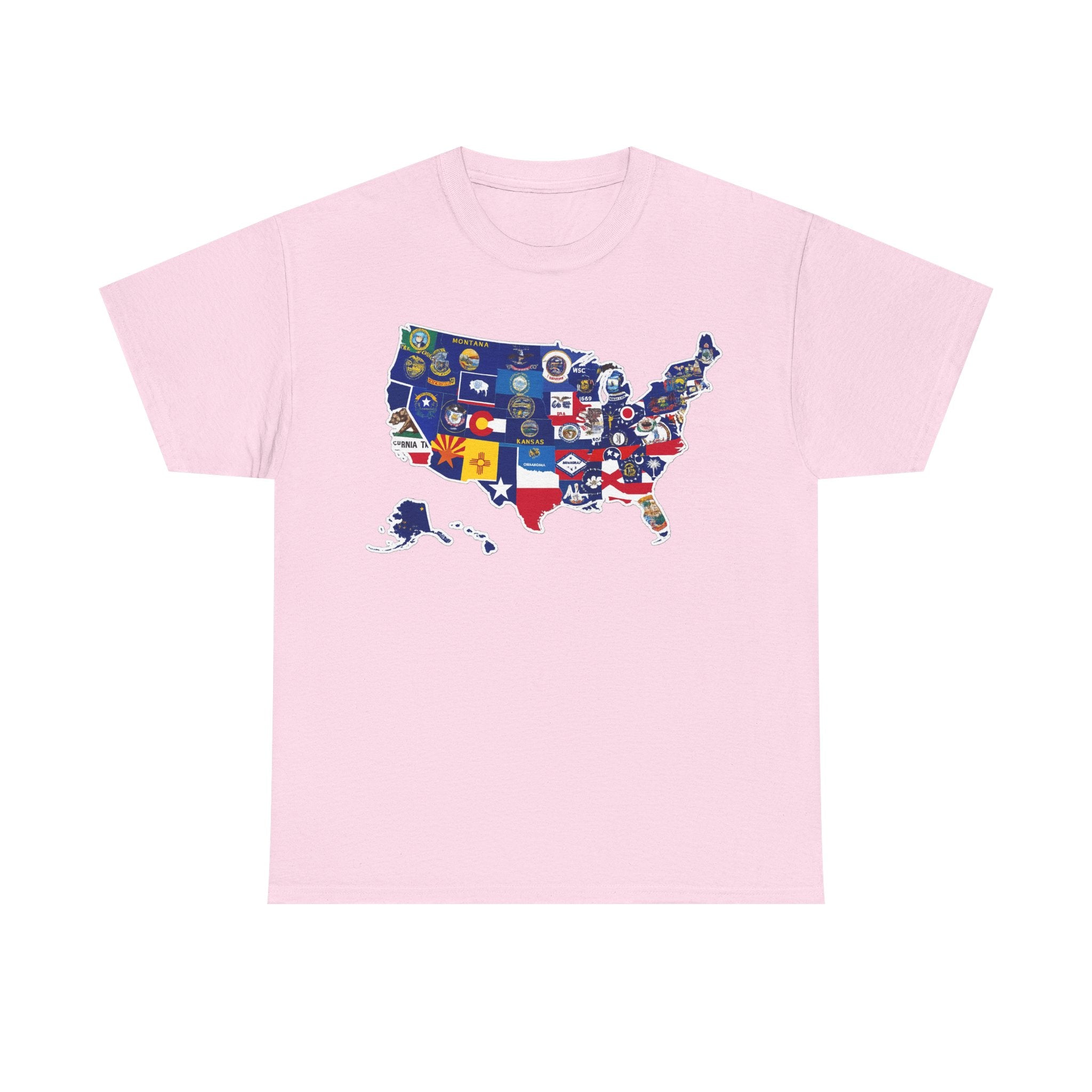 USA Map Flag T-Shirt — United States State Flag Map Tee