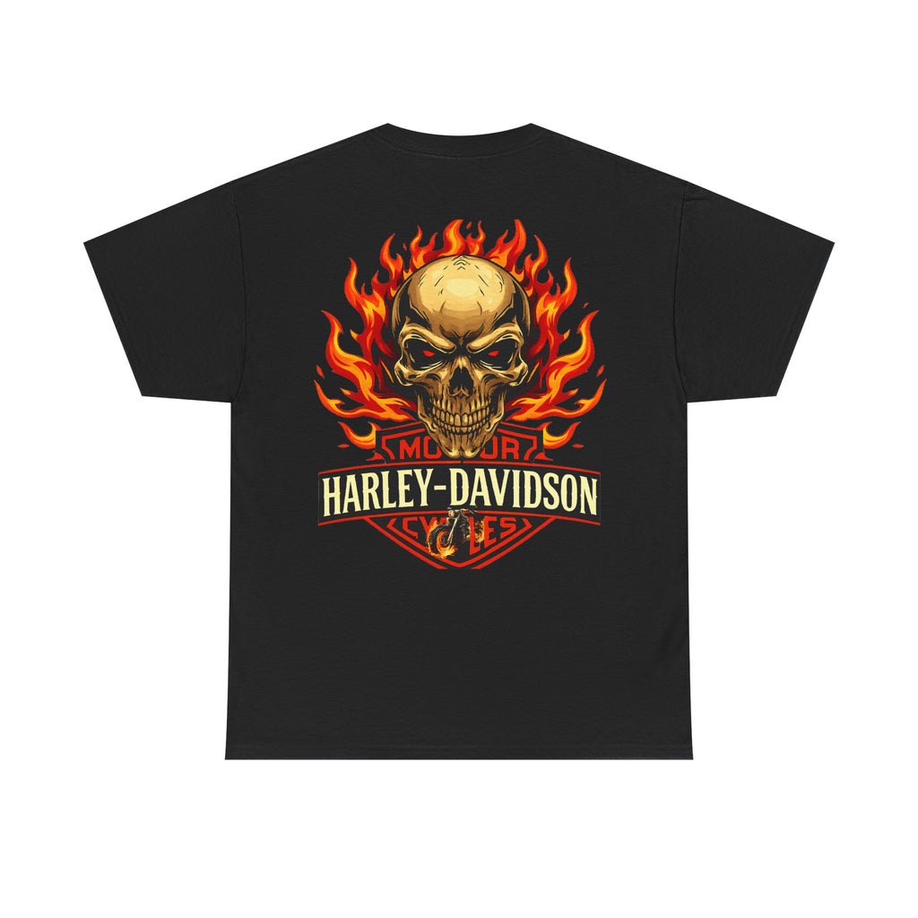 Harley-Davidson Flame Skull Inspired Cotton T-Shirt