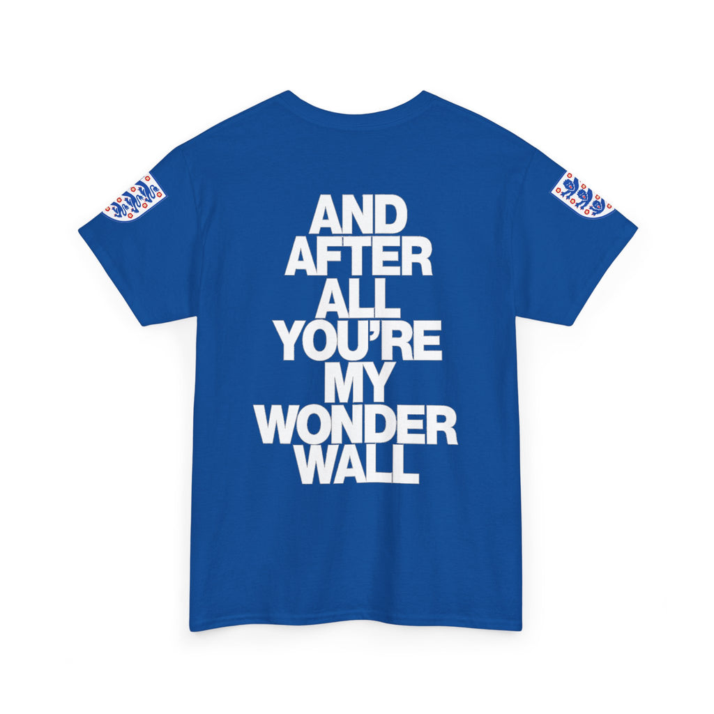 England Football Tee — "And After All You're My Wonderwall" Lyrics Tee