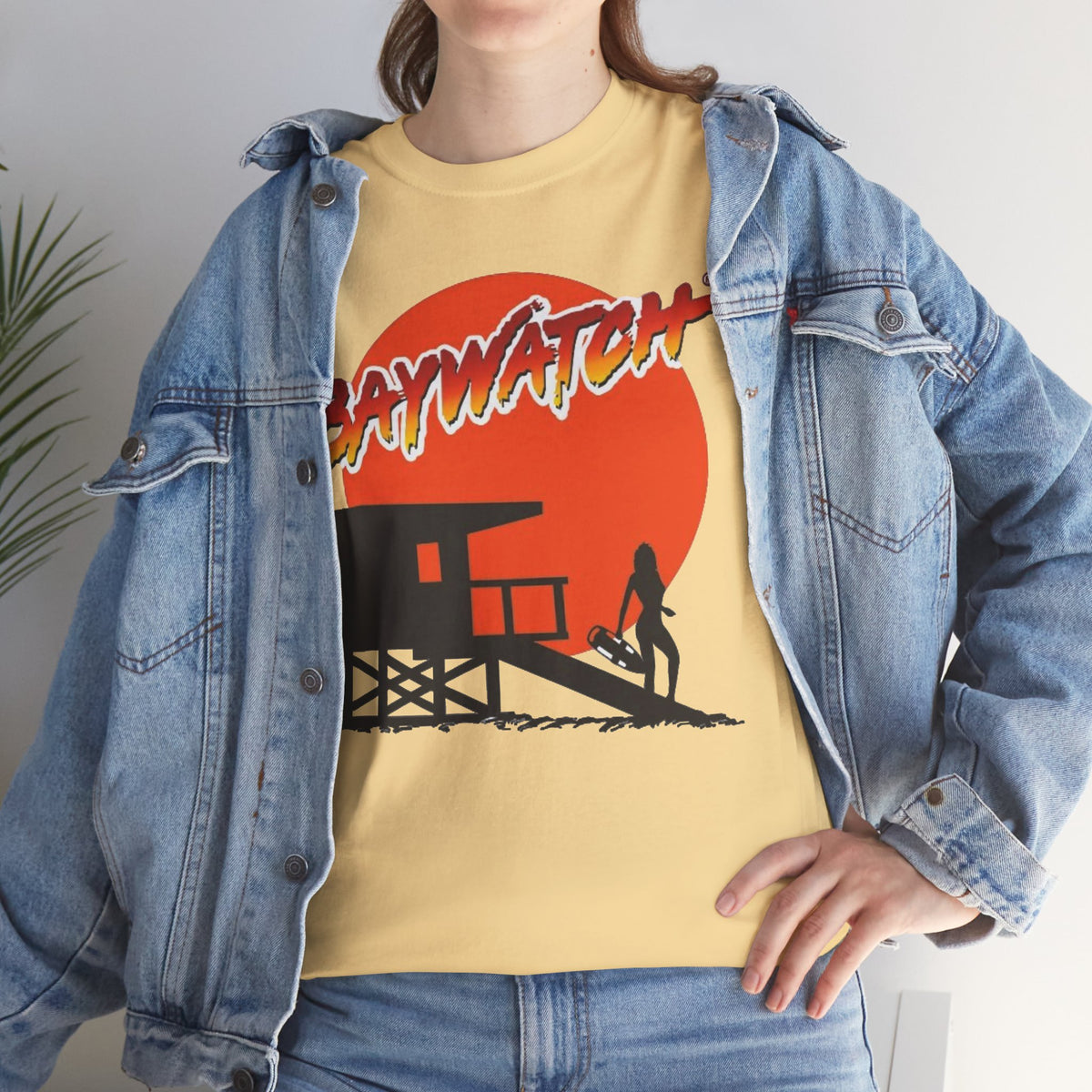 Baywatch Lifeguard Sunset Cotton T-Shirt