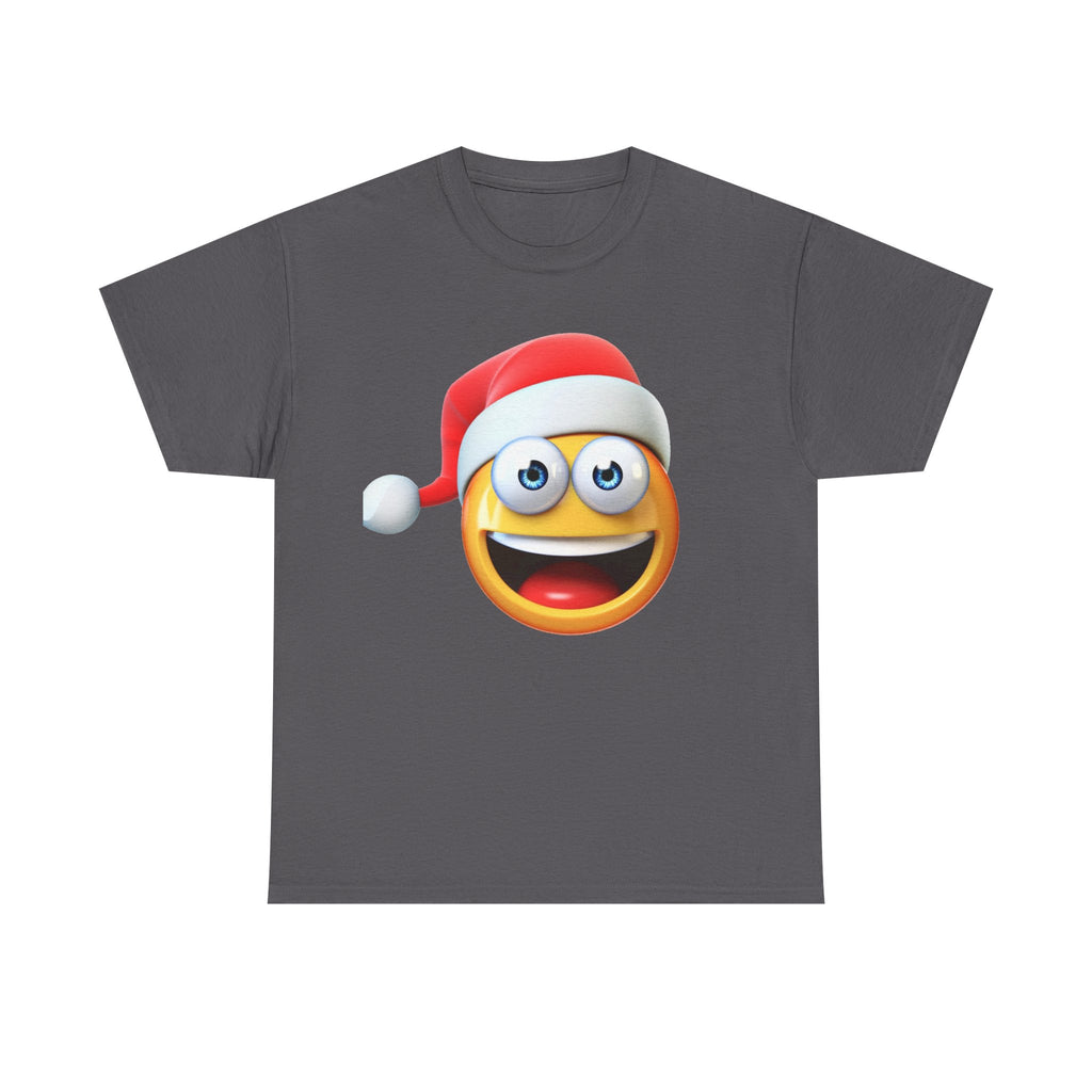 Christmas Emoji T-Shirt — Santa Hat Smiley Holiday Tee