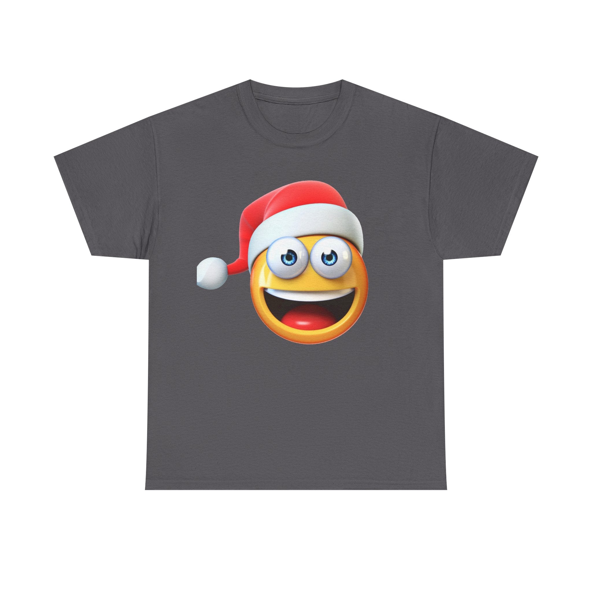 Christmas Emoji T-Shirt — Santa Hat Smiley Holiday Tee