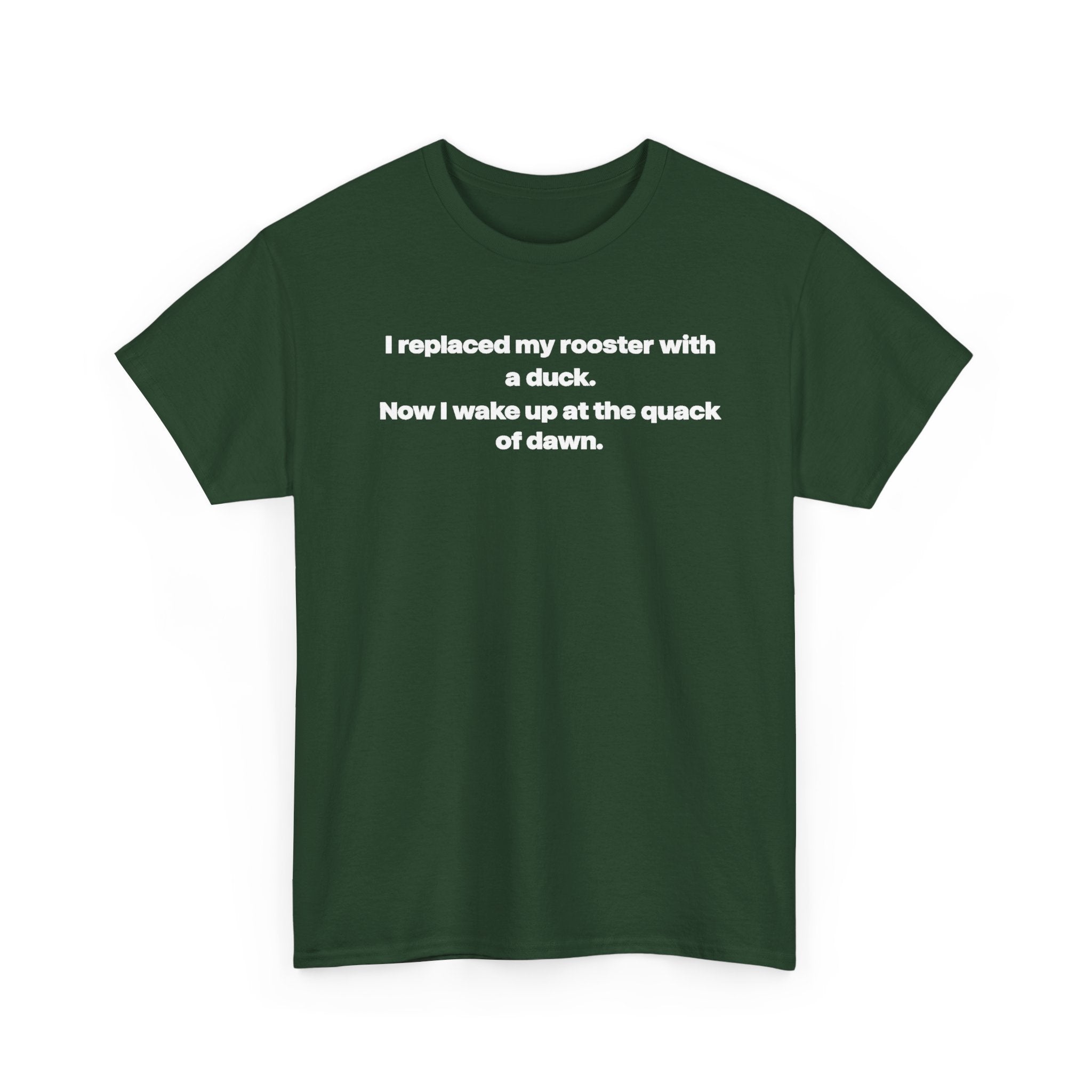 I replaced my rooster with a duck unisex's heavy weight cotton T-Shirt