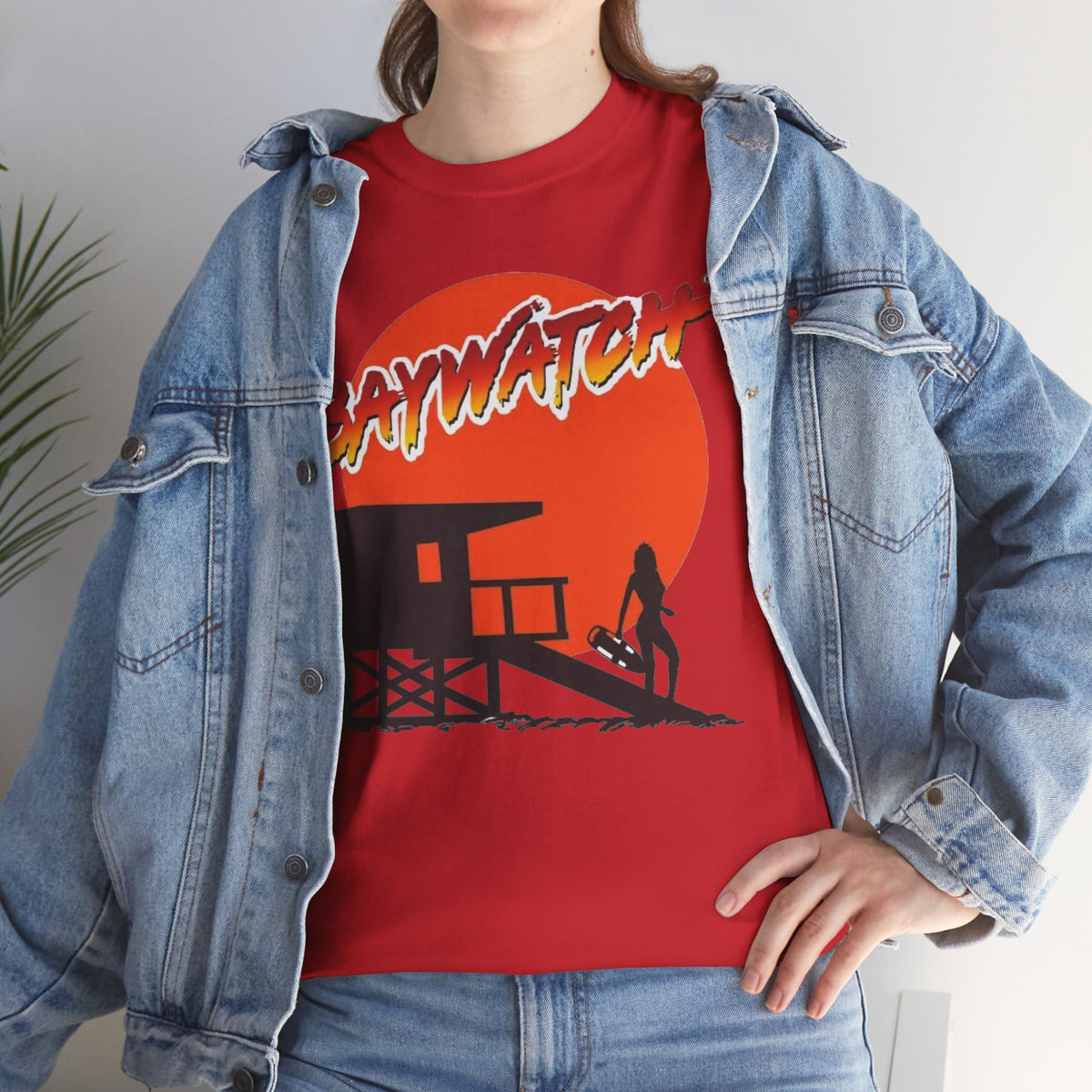 Baywatch Lifeguard Sunset Cotton T-Shirt