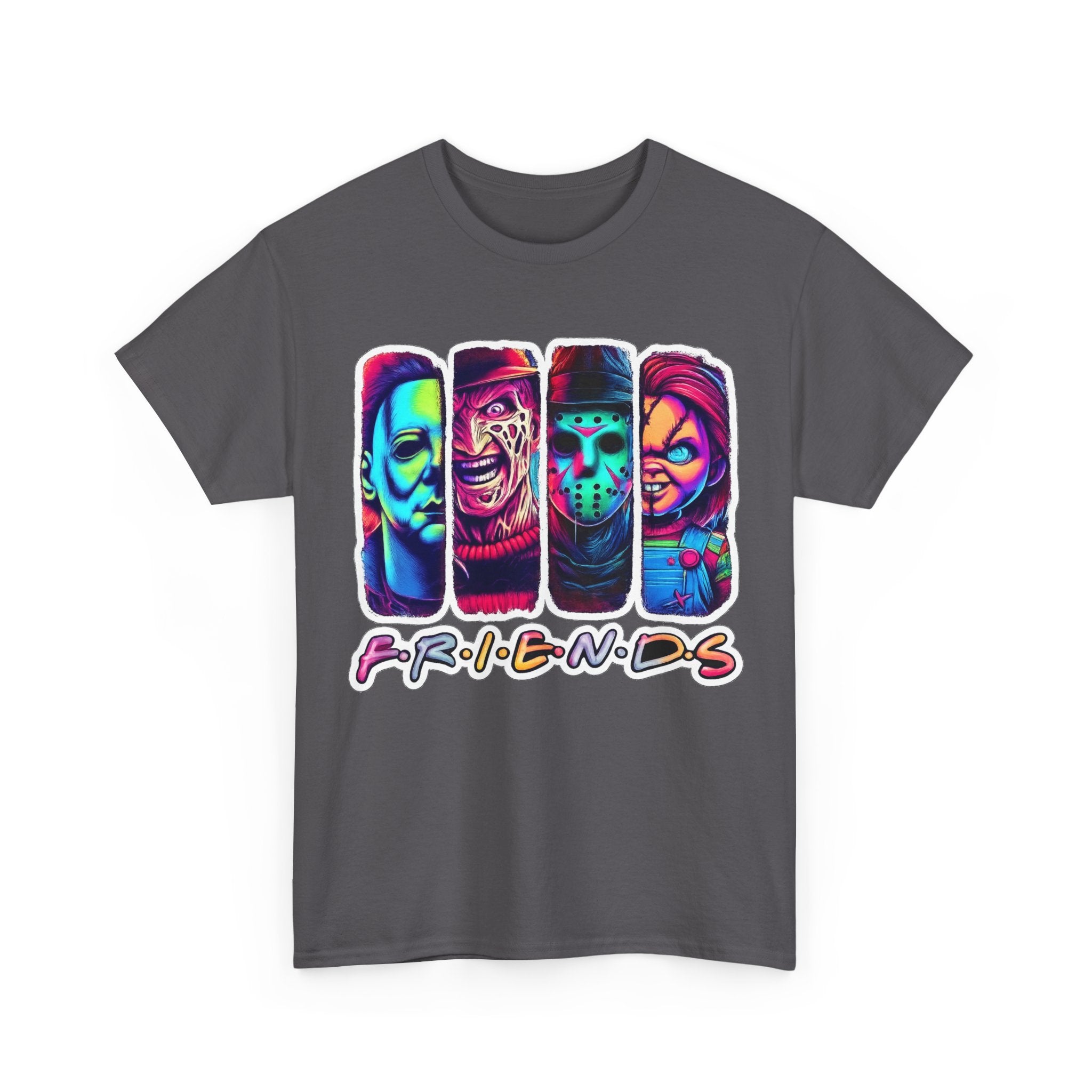 Halloween Horror Icons "Friends" T-Shirt — Neon Retro Slasher Tee