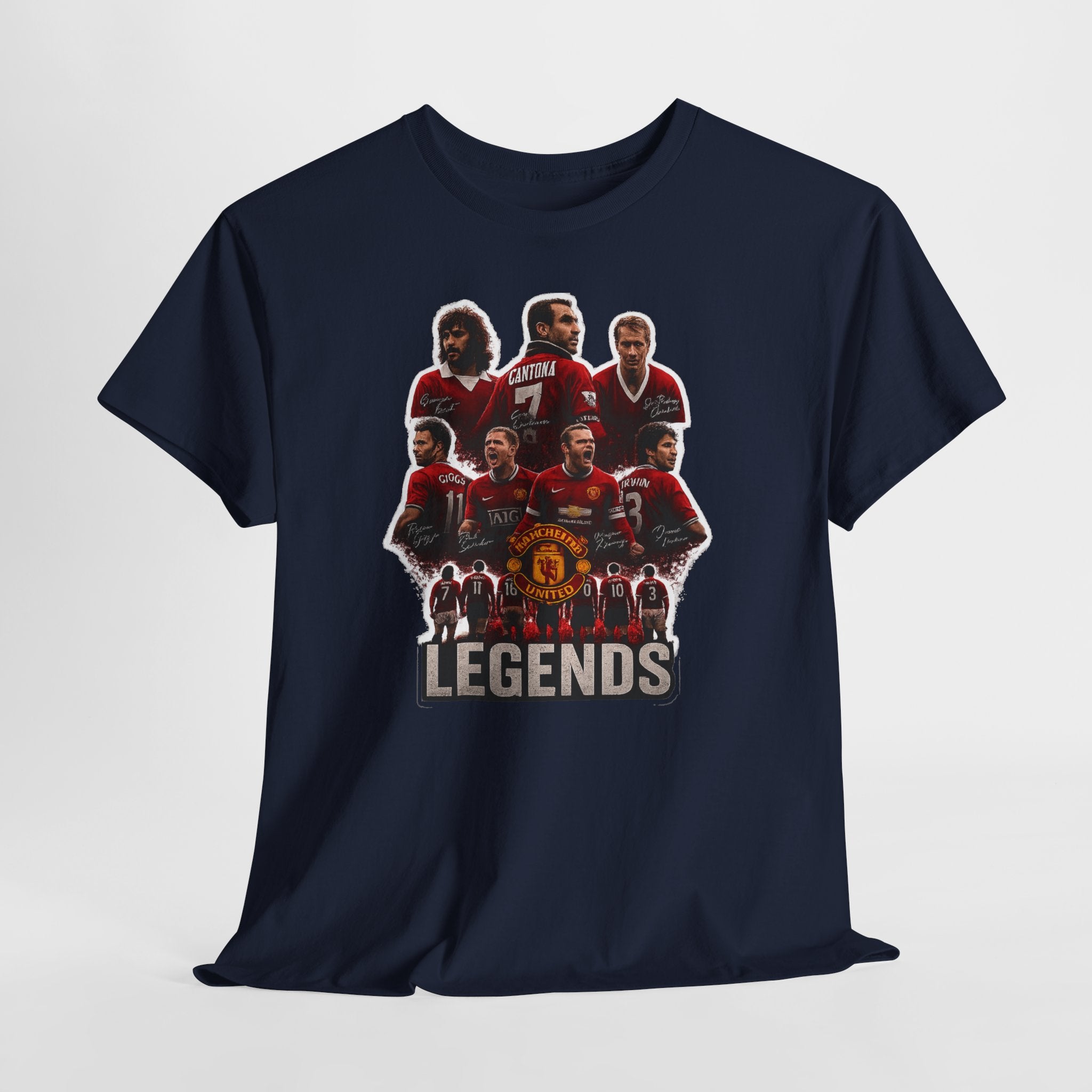 Manchester United Legends Football Team Tee — Retro Manchester United Players Graphic Shirt