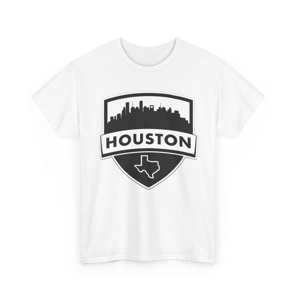 Houston Skyline Shield T-Shirt — Texas Outline City Pride Tee