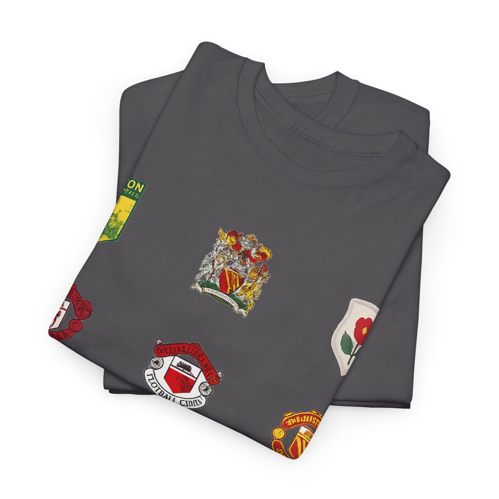 Manchester United T-Shirt — Vintage Football Club Badge Collage Tee