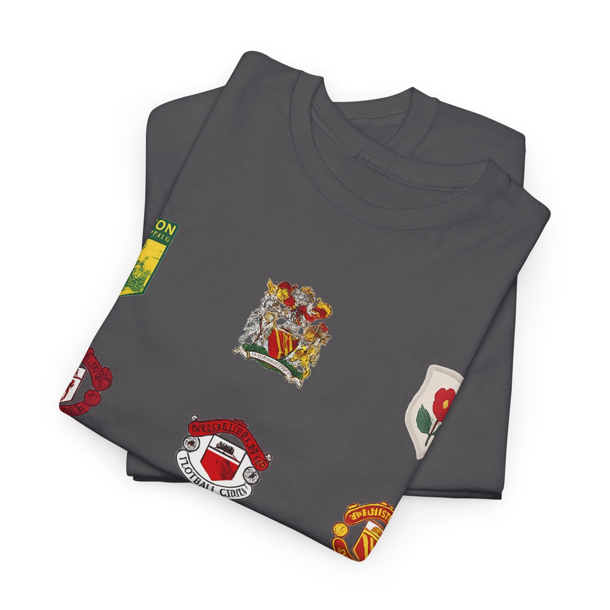 Manchester United T-Shirt — Vintage Football Club Badge Collage Tee