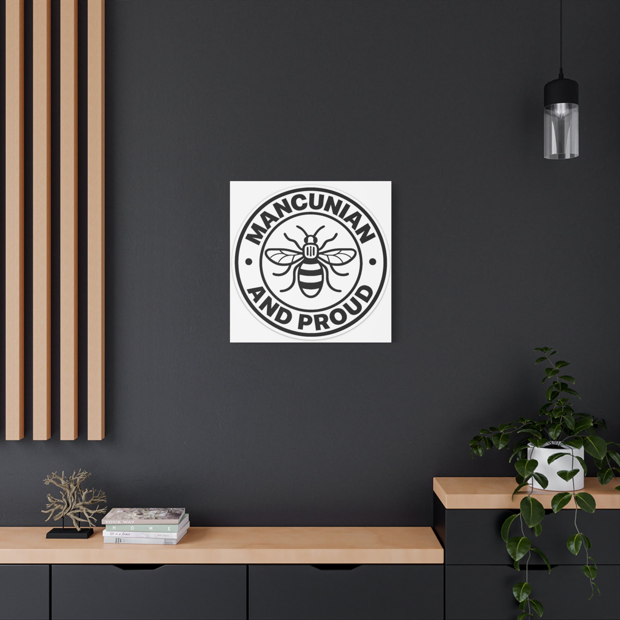 Matte Canvas: "Mancunian And Proud" Manchester Bee Wall Art
