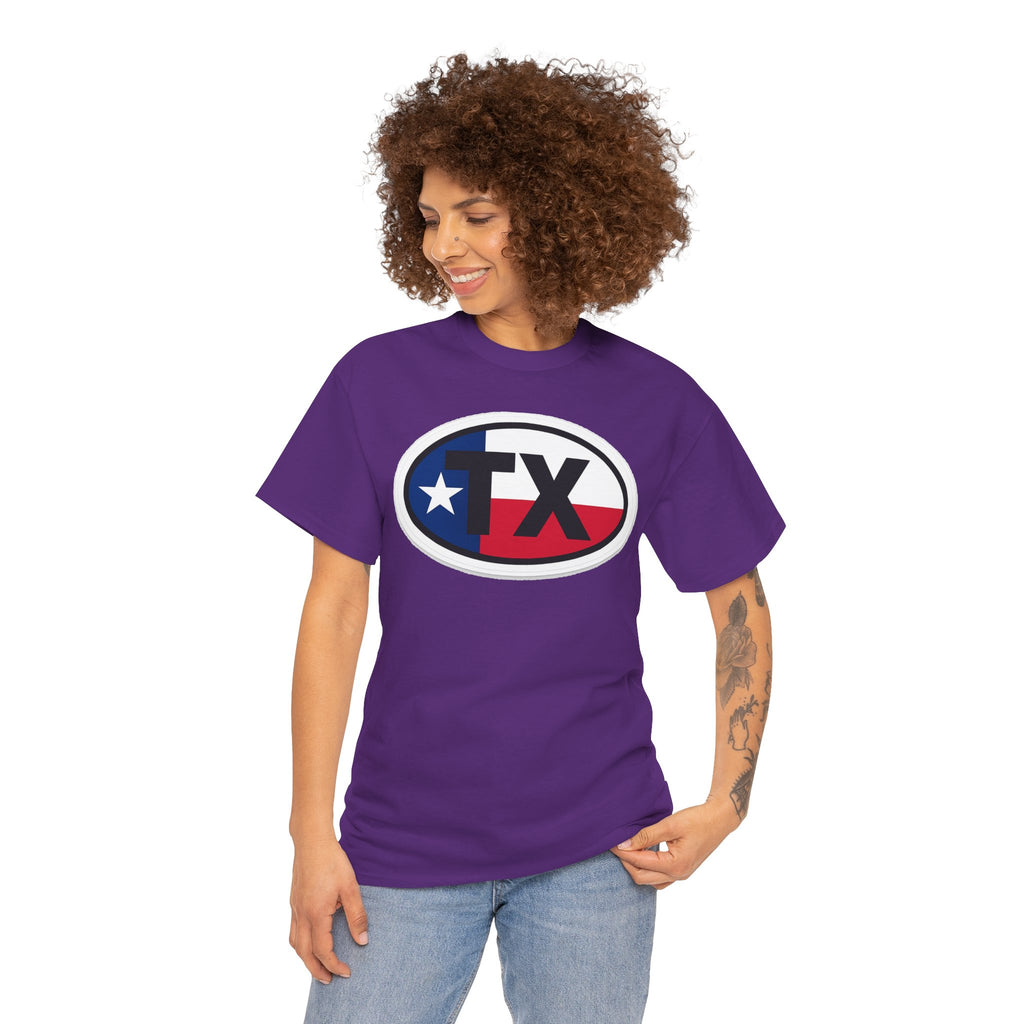 Texas Flag TX Oval T-Shirt — Patriotic Lone Star Tee