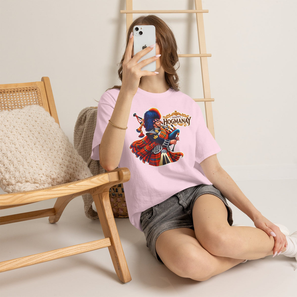 Hogmanay Bagpiper T‑Shirt — Happy Hogmanay Scottish New Year Tee