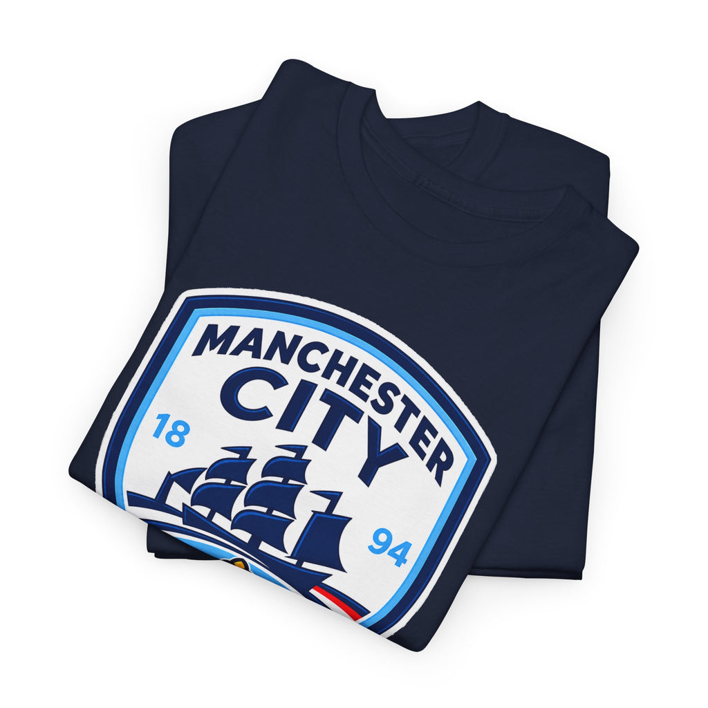 Manchester City Inspired Crest Cotton T-Shirt