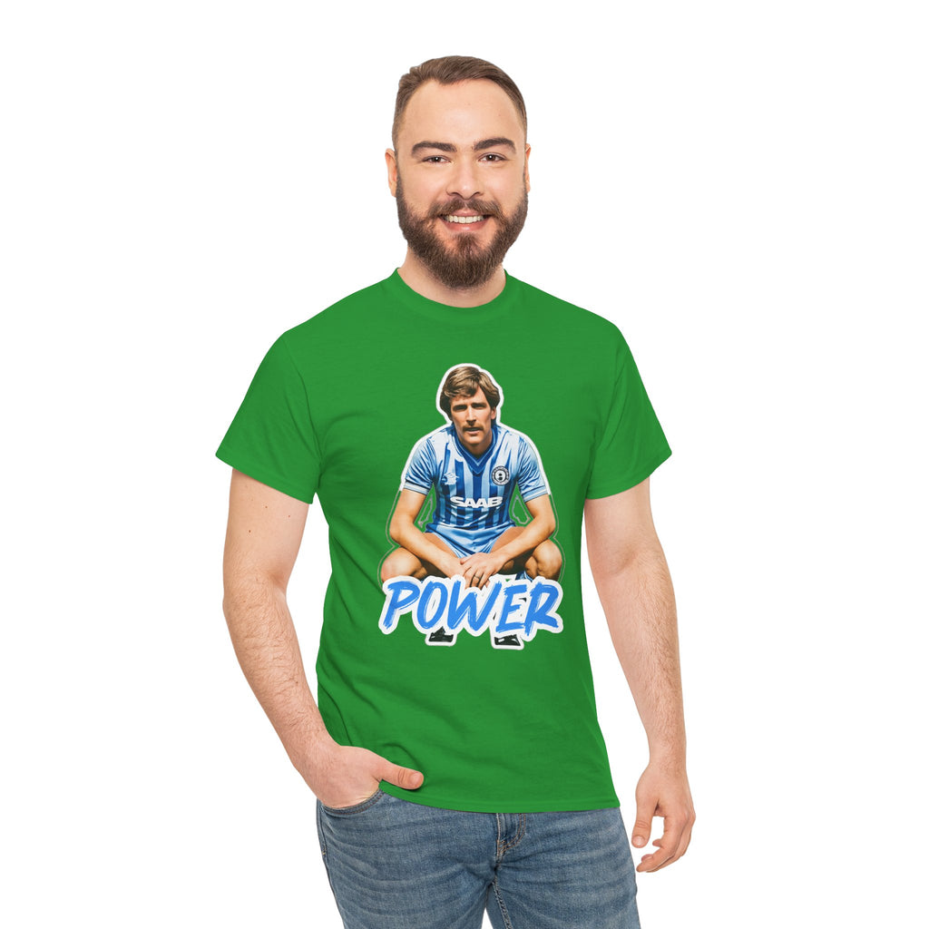Paul Power Manchester City Legend Player Graphic Tee — Retro Football Jersey Design