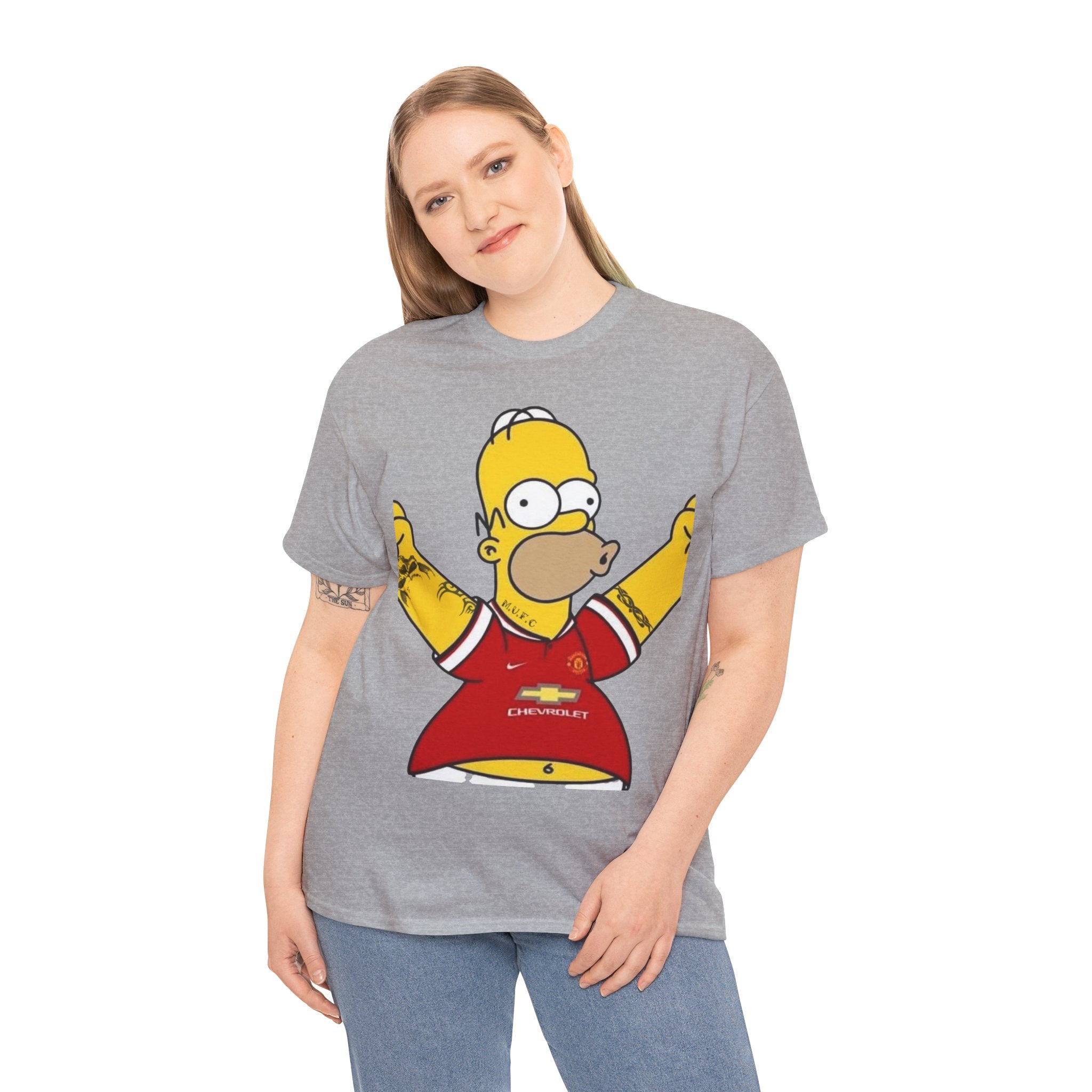 Homer Simpson Manchester Fan T-Shirt — Cartoon Football Supporter Tee