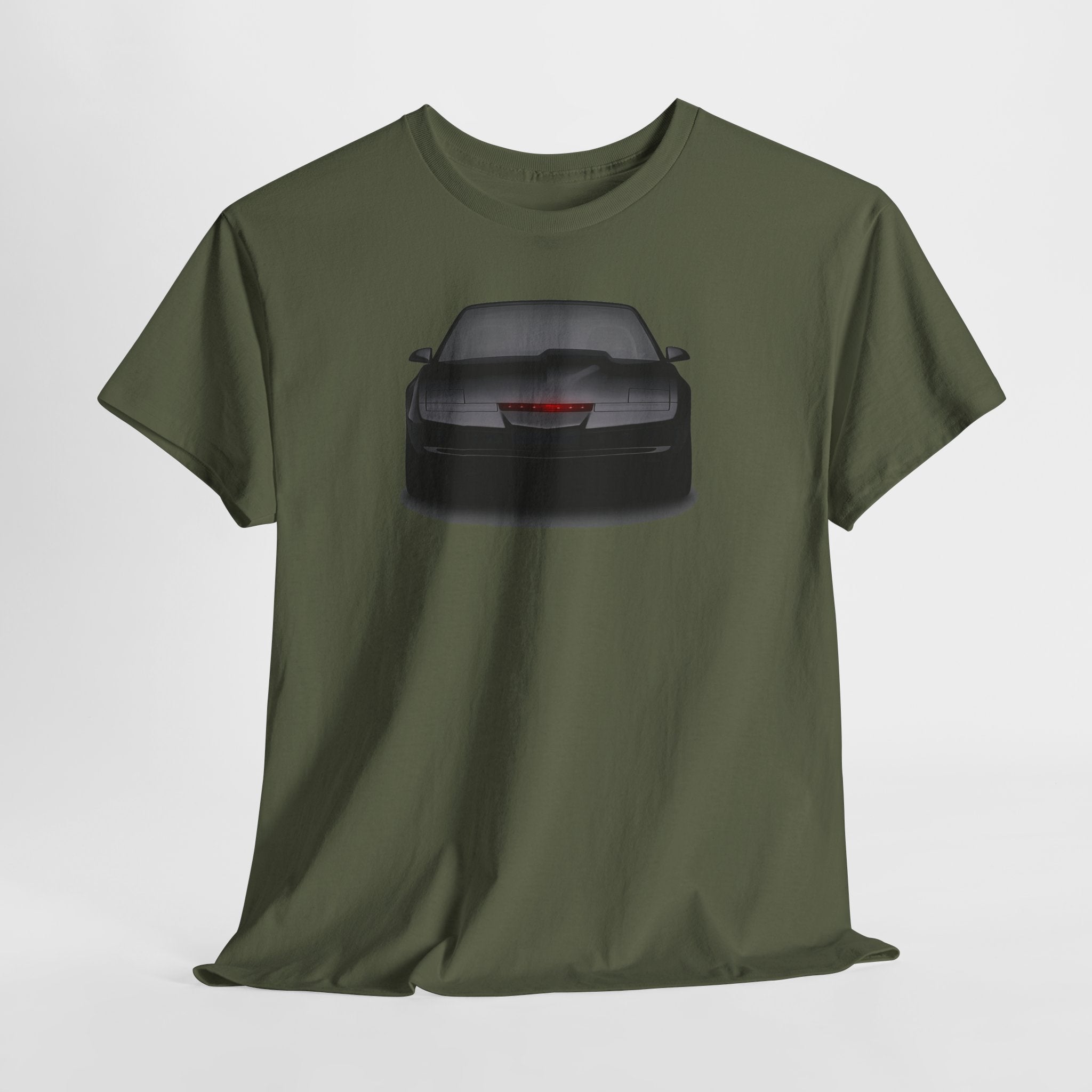 KITT-Inspired Retro Sports Car Tee — Front View Knight Rider Car Graphic Shirt
