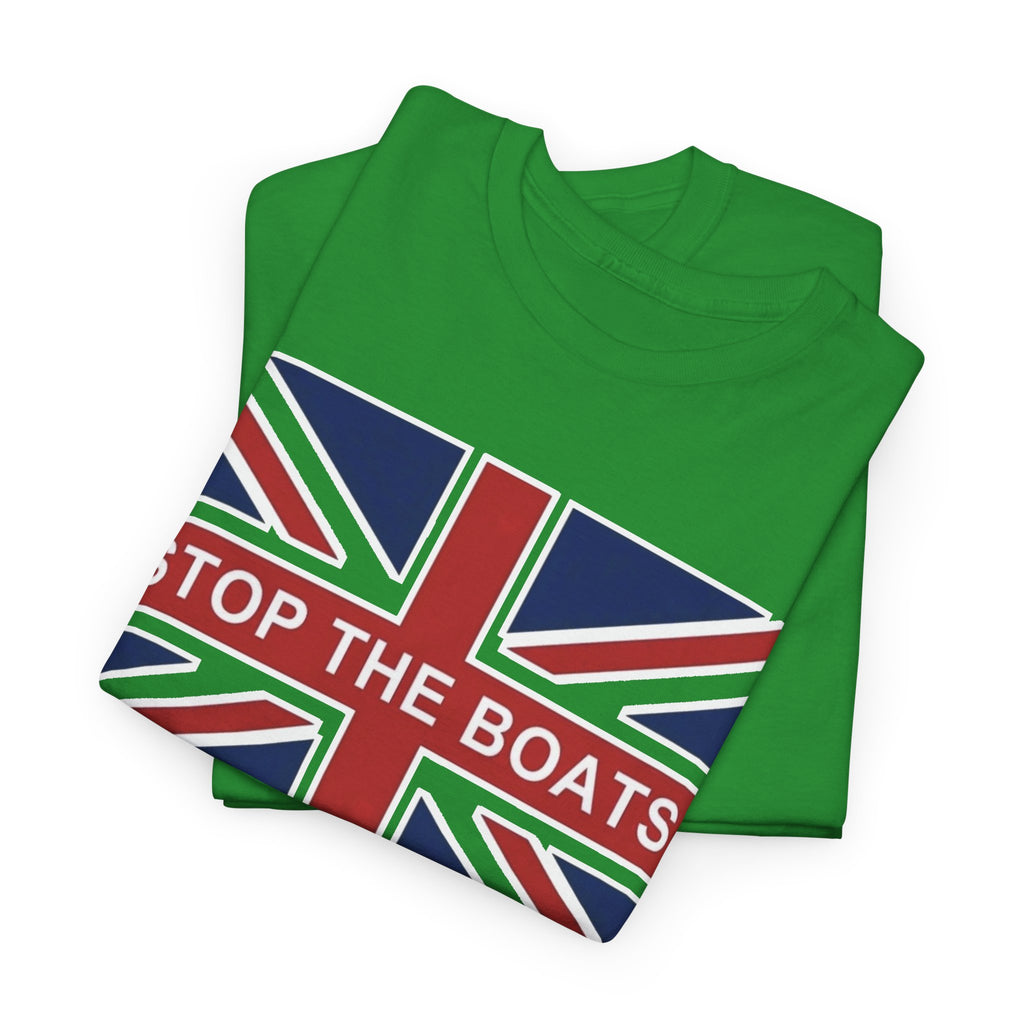 Union Jack "Stop The Boats" Political Statement Tee / T-Shirt