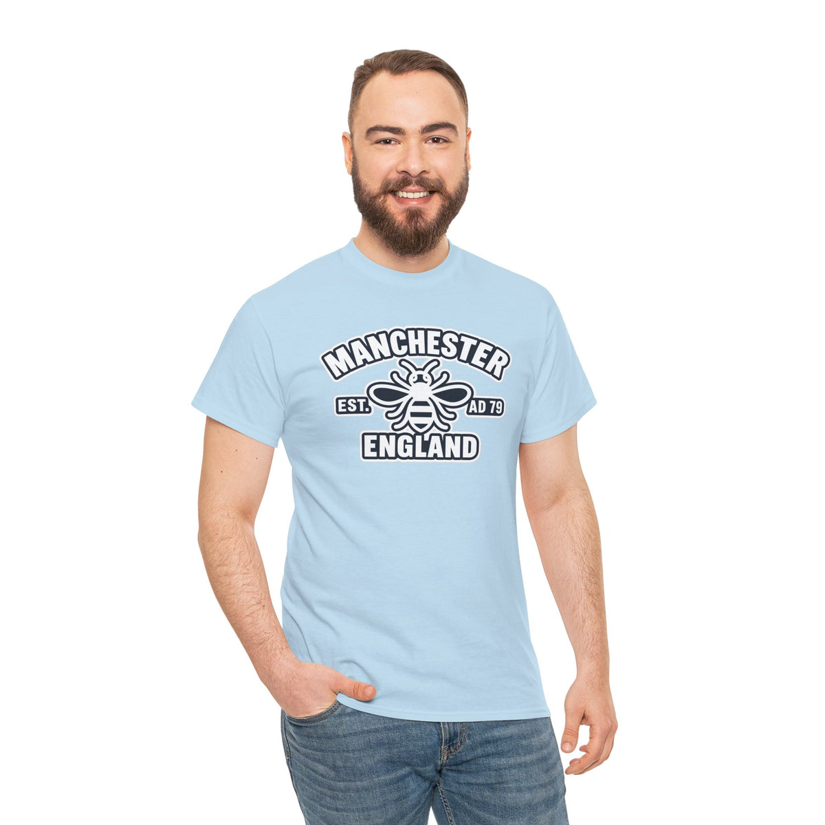 Manchester Bee Cotton T-Shirt – Established 1979 England Graphic Tee