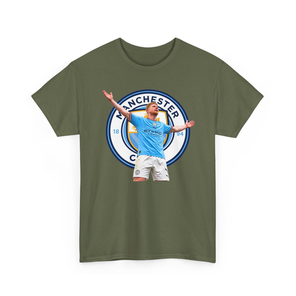 Kevin De Bruyne Manchester Football Club Legend Cotton T-Shirt — Player Celebration Graphic T-Shirt