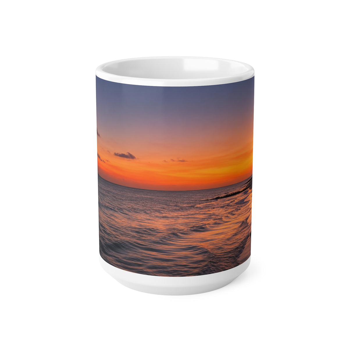 Barbados Sunset Ocean Ceramic Mug — 11oz & 15oz Coffee Cup