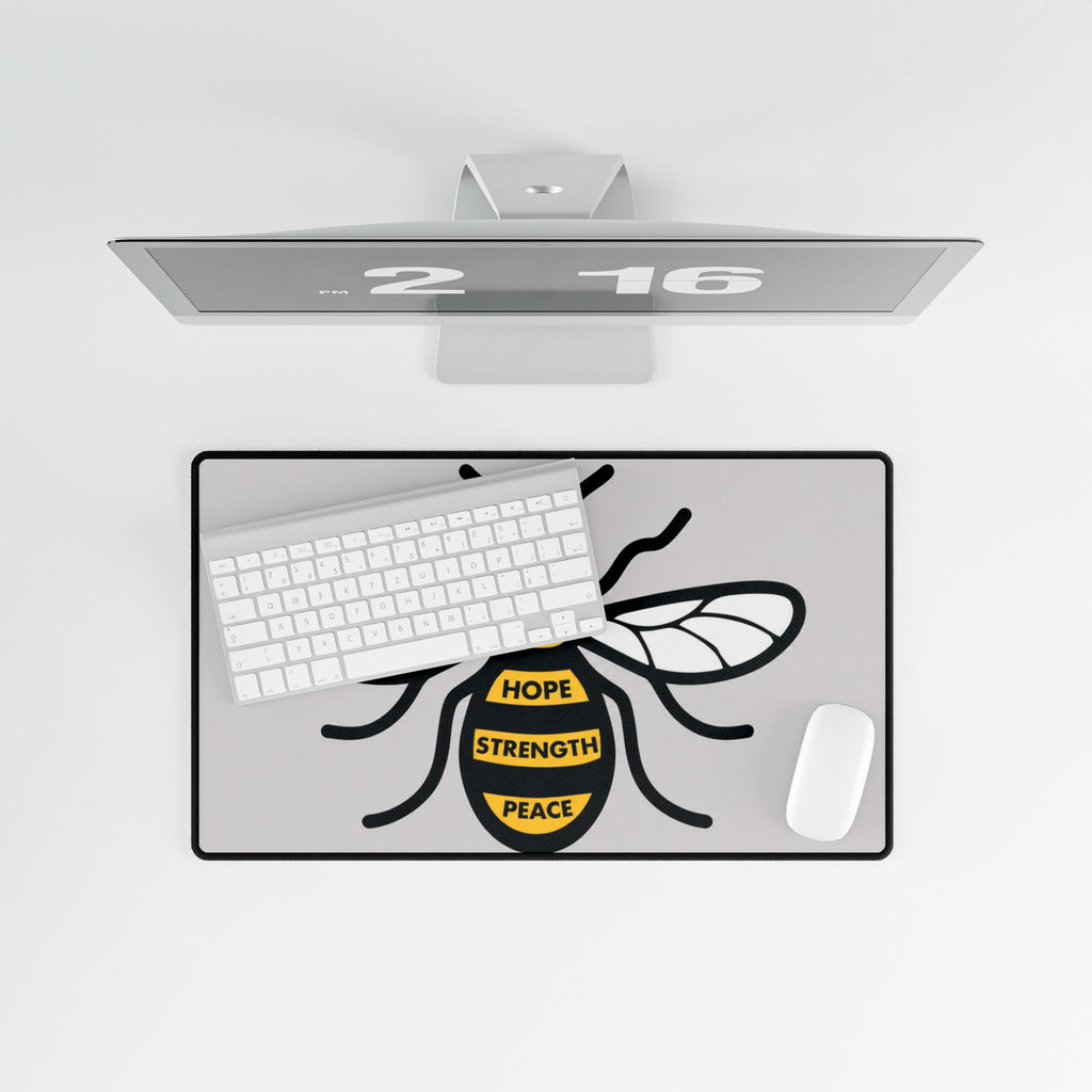 Manchester Bee Hope Strength Peace Bee Desk Mat – Large Gaming/Work Desk Pad