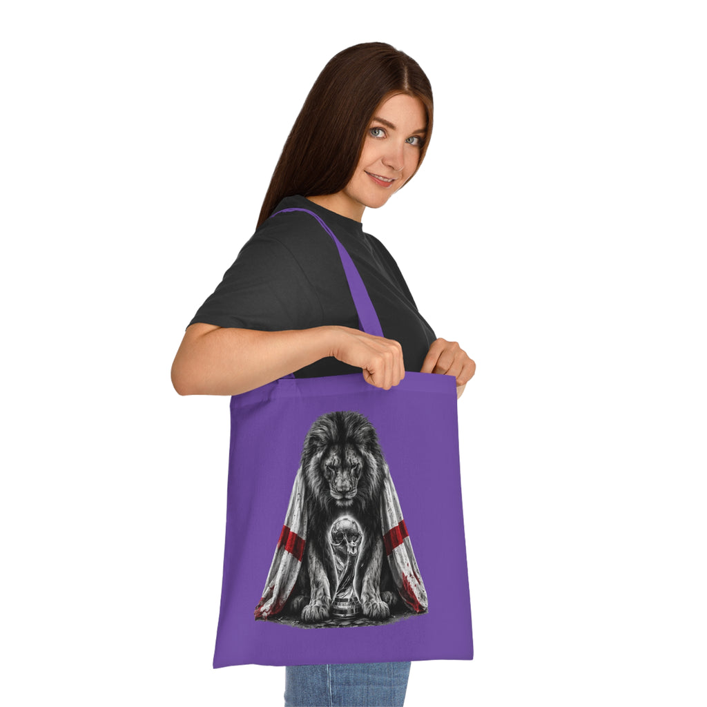 England Lion Tote Bag – Protective Lion Illustration Cotton Tote