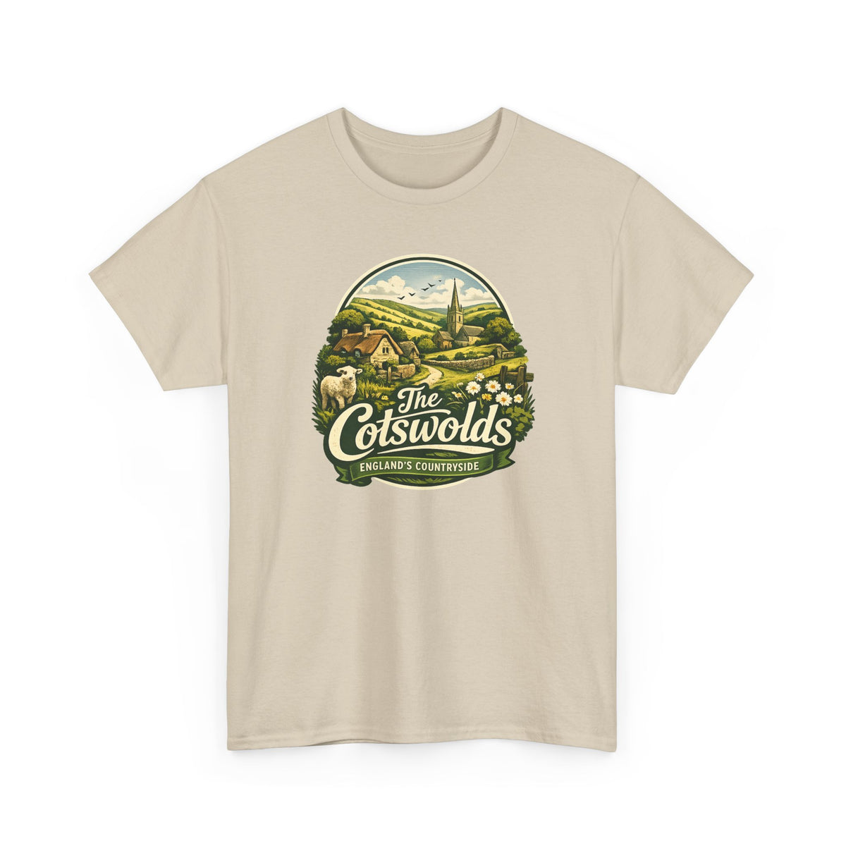 Cotswolds Vintage Landscape T‑Shirt — The Cotswolds Countryside Tee