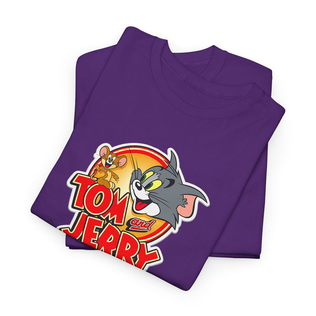 Tom & Jerry Retro Logo Cotton Tee — Classic Cartoon Graphic T-Shirt