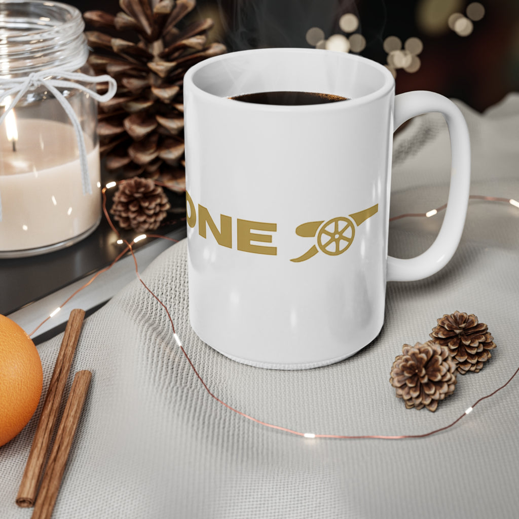 "It's Done" Arsenal Champions Gold Text Ceramic Coffee Mug — 11oz & 15oz
