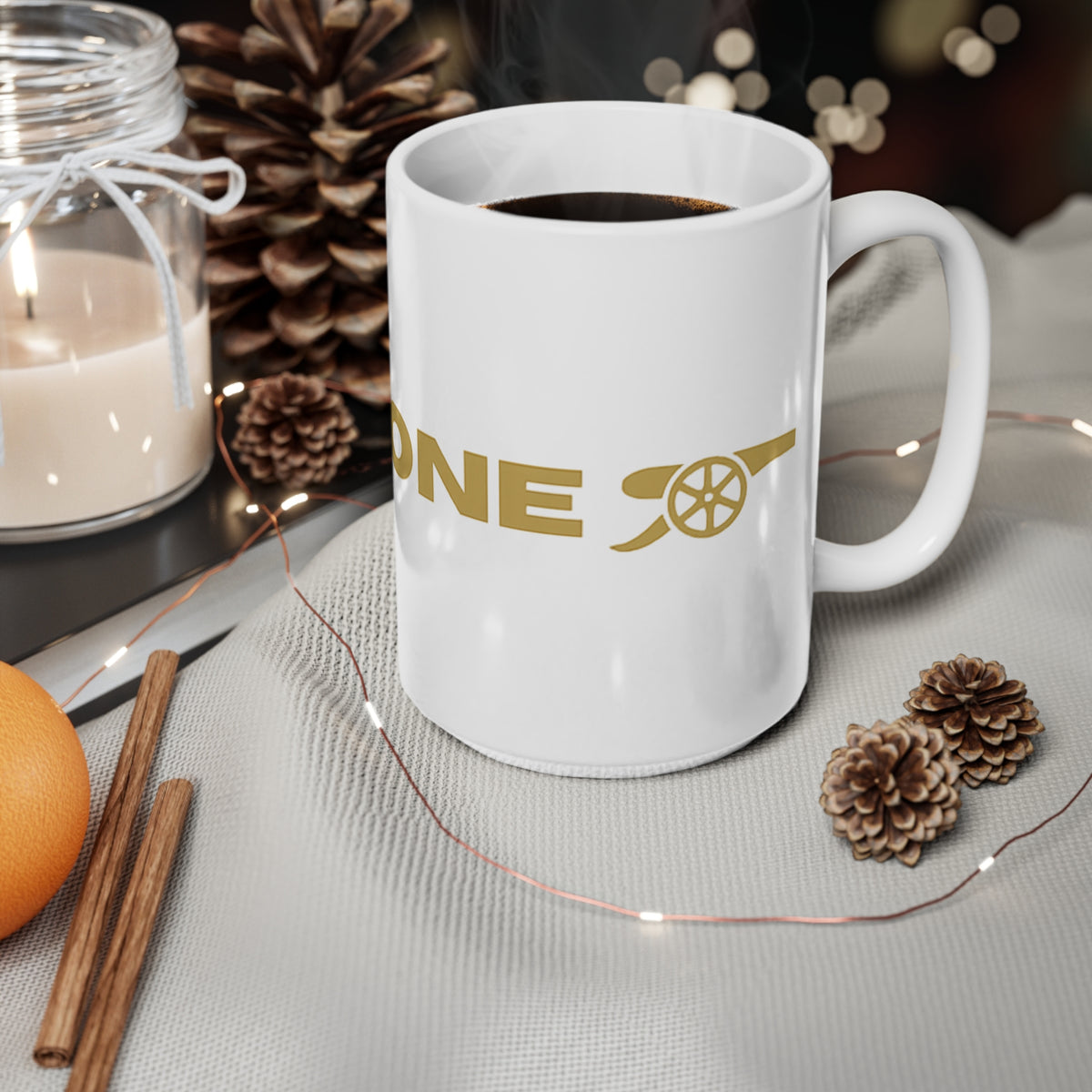 "It's Done" Arsenal Champions Gold Text Ceramic Coffee Mug — 11oz & 15oz