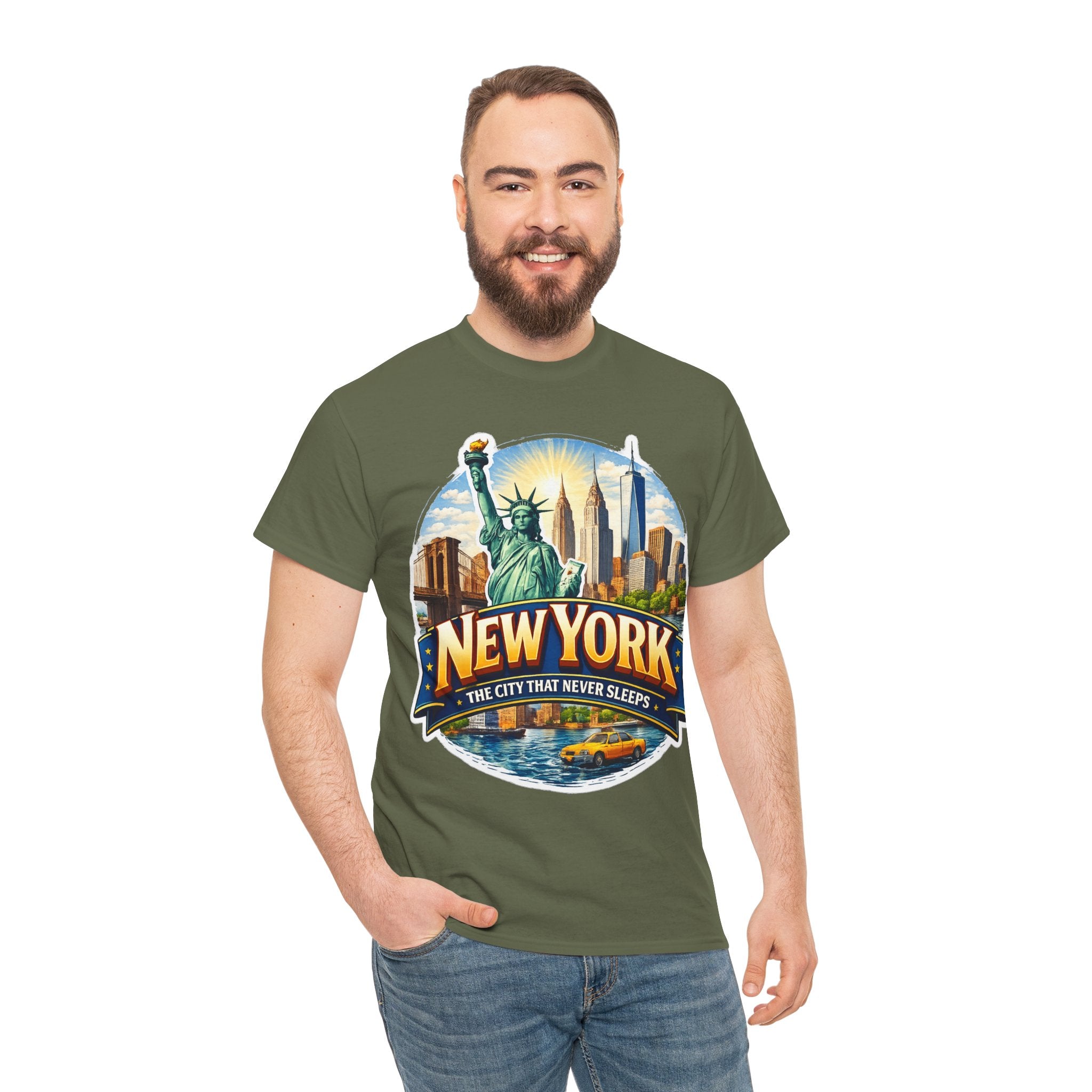 New York City T-Shirt - 'The City That Never Sleeps' Vintage Skyline Tee